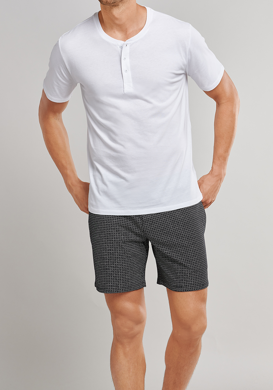 6-4007065358691-schiesser-mixrelax-shirt_HR SCHIESSER Mix+Relax T-shirt, korte mouw O-hals met knoopjes, wit
