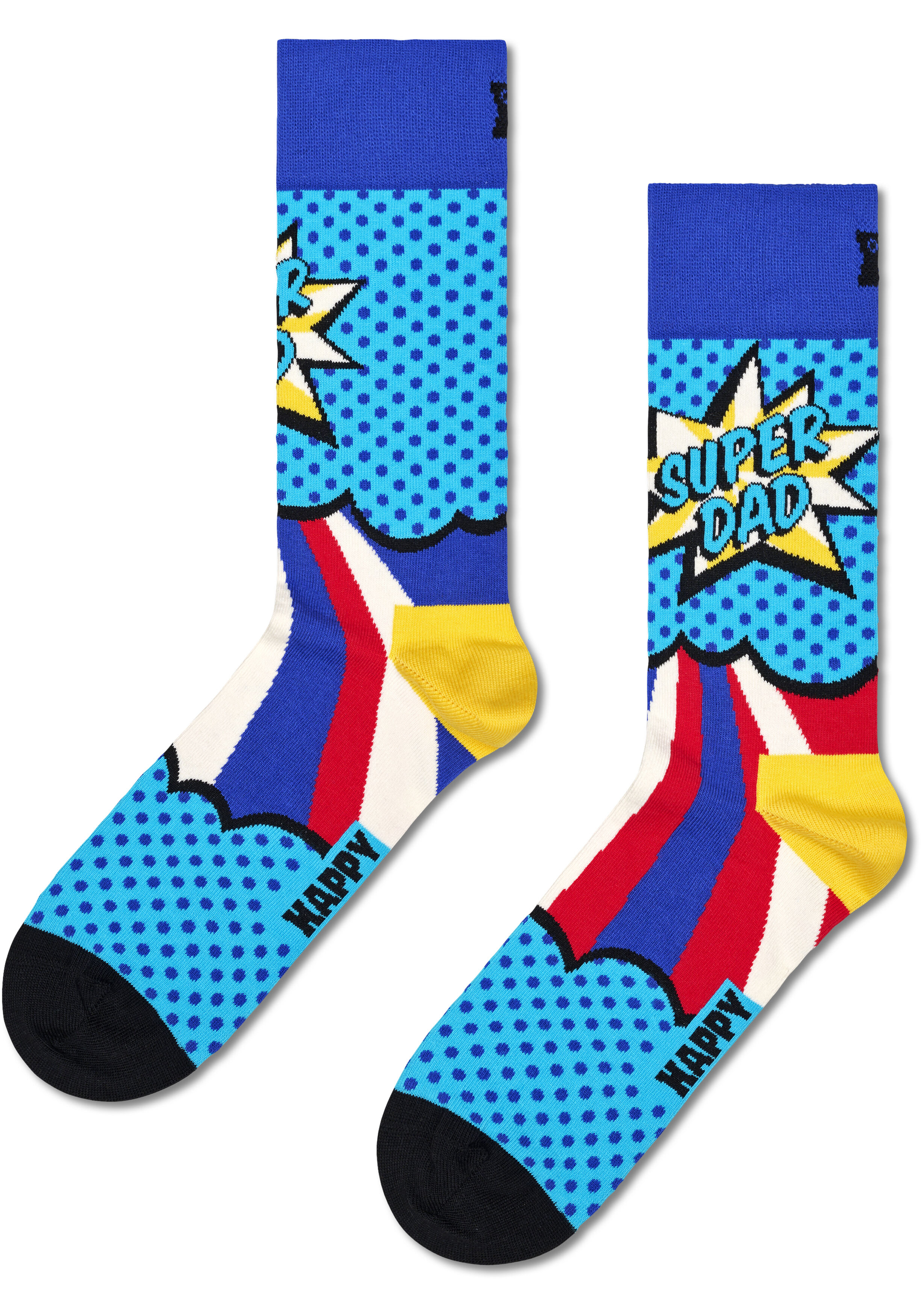 Happy Socks Super Dad Sock, unisex sokken, blauw