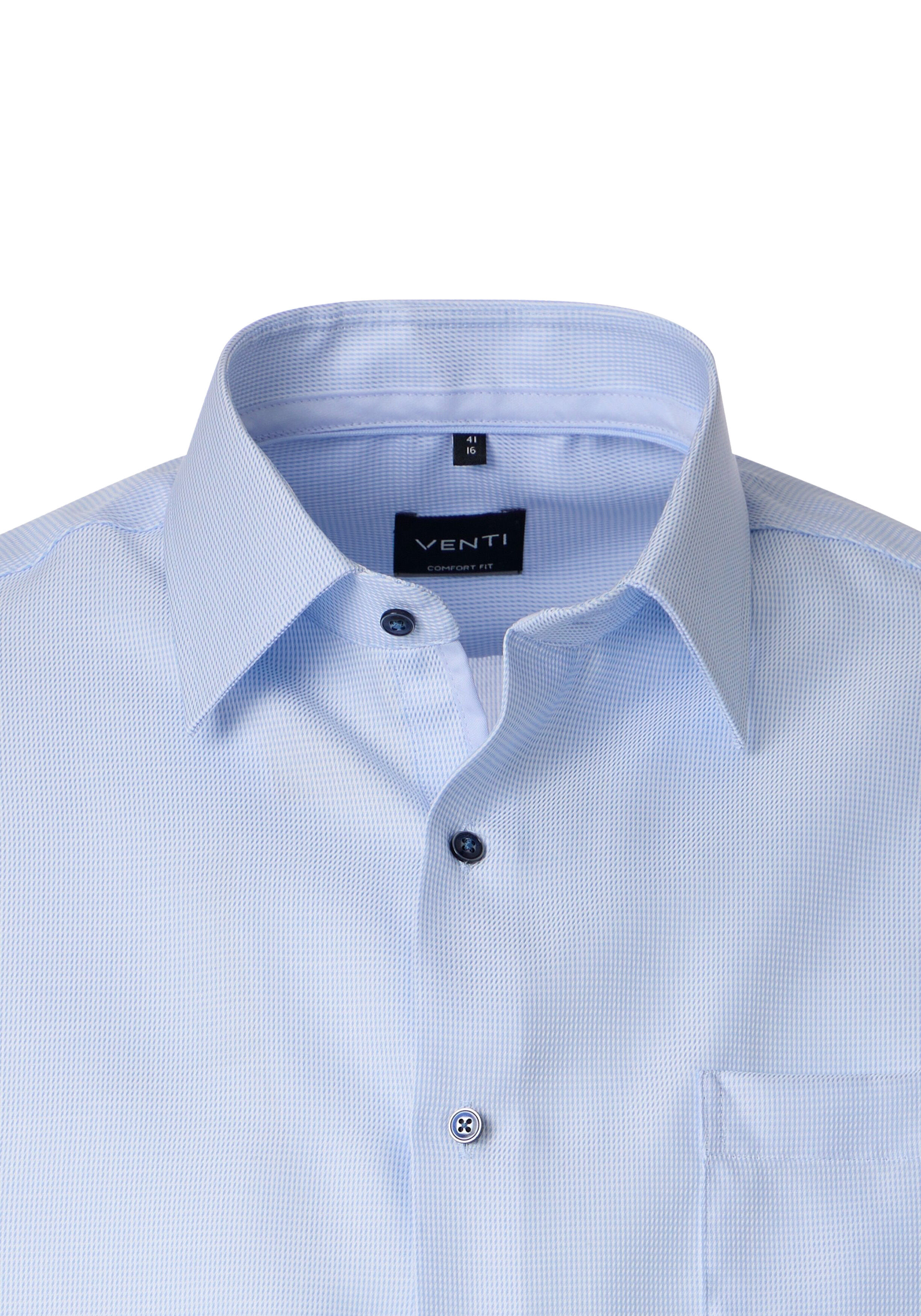 VENTI CASA MODA comfort fit overhemd, structuur, lichtblauw