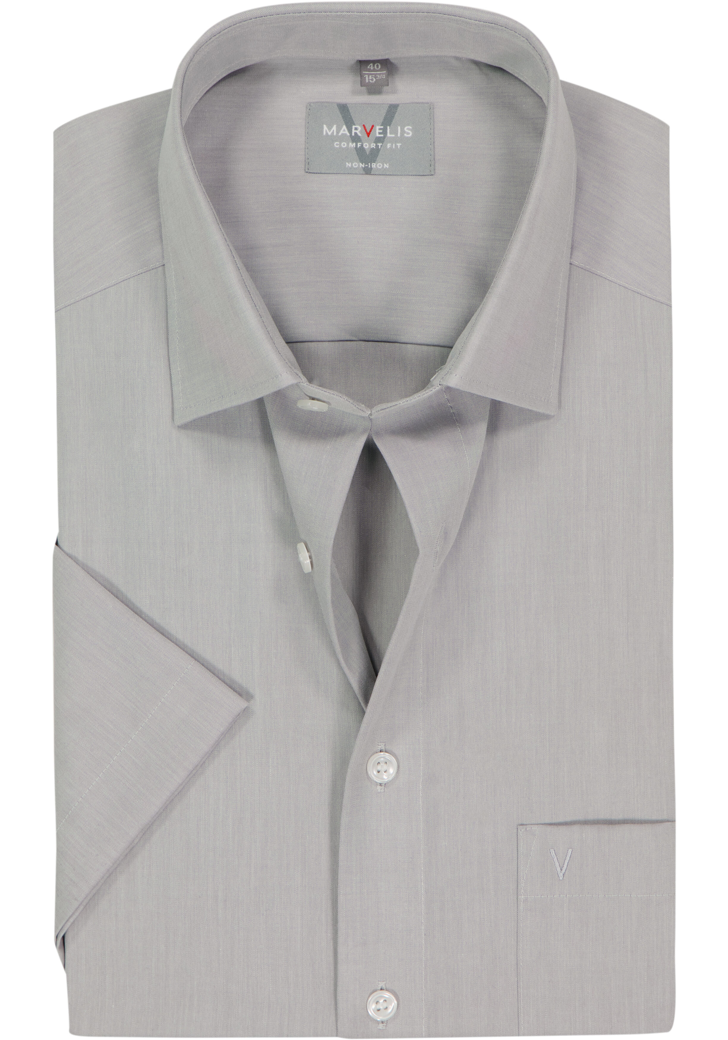 MARVELIS comfort fit overhemd, korte mouw, grijs