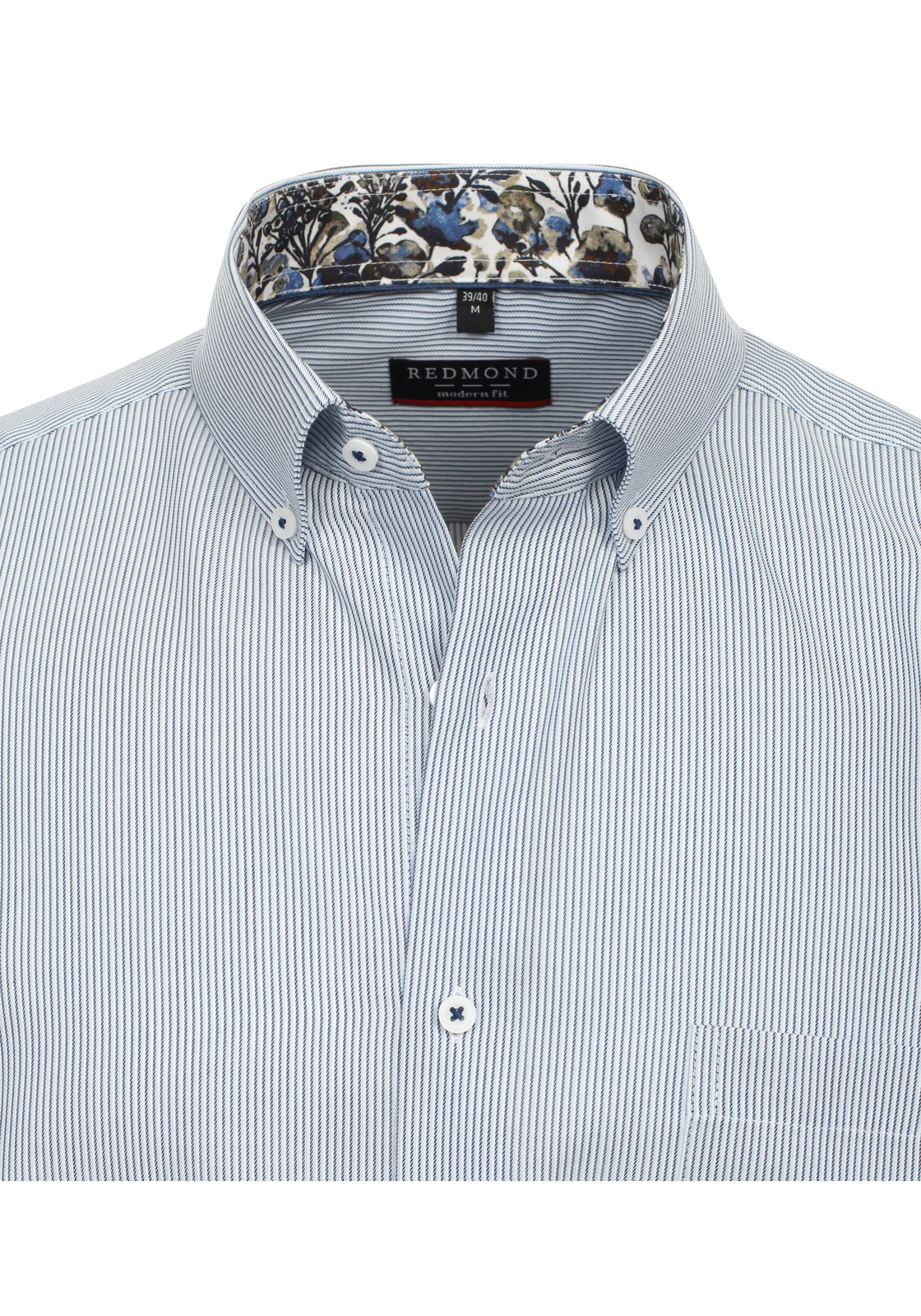 Redmond modern fit overhemd, twill, blauw gestreept - 242730110-10 Redmond modern fit overhemd, twill, blauw gestreept - 242730110-10