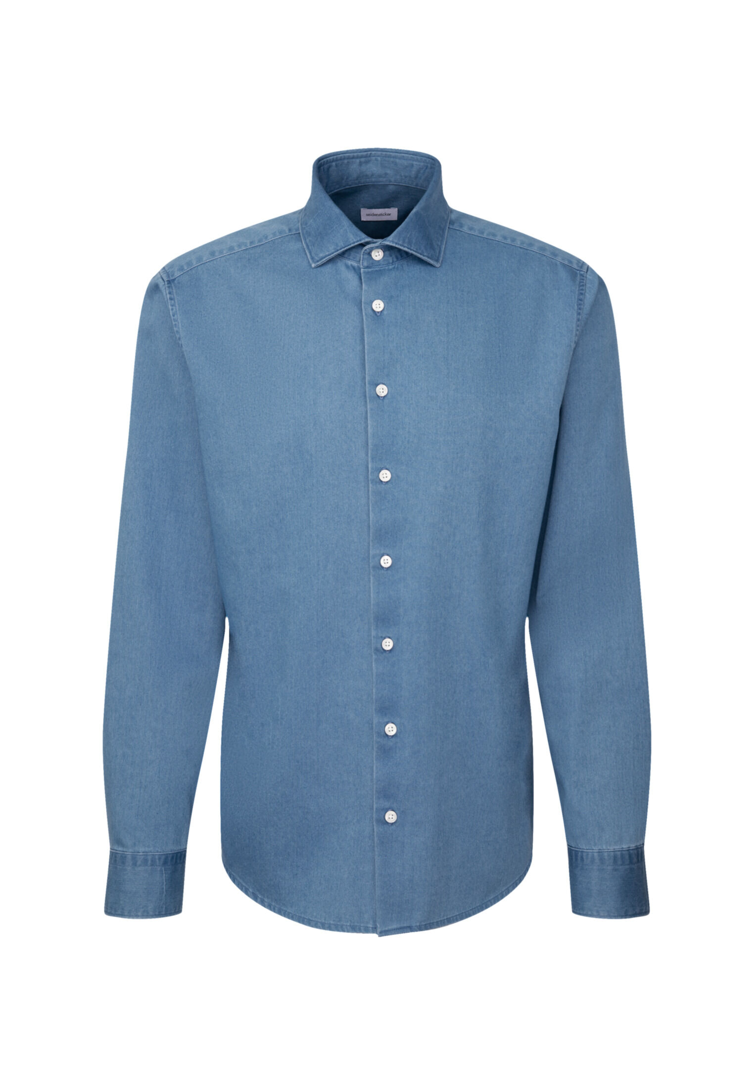 Seidensticker regular fit overhemd, twill, blauw