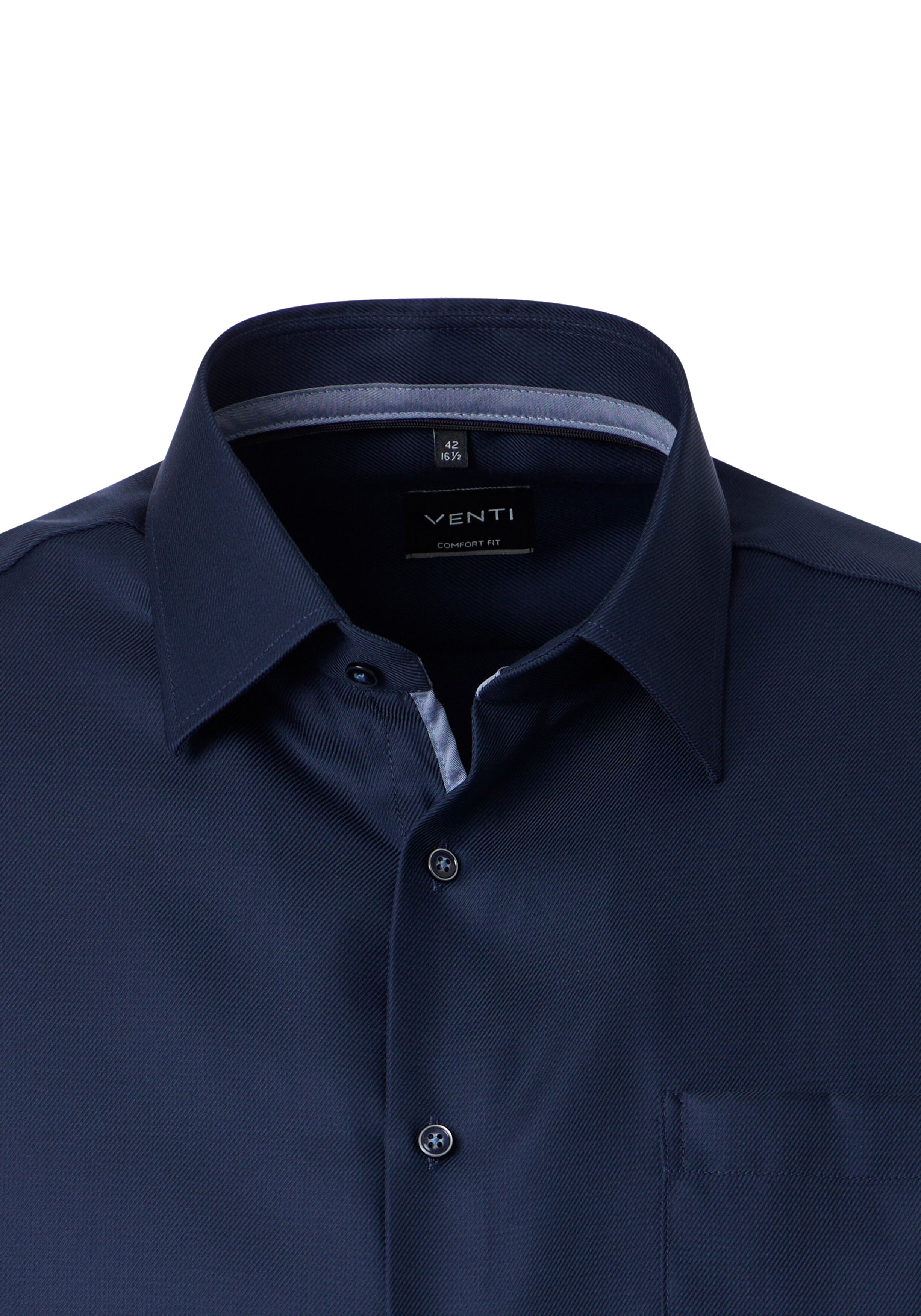 VENTI CASA MODA comfort fit overhemd, structuur, donkerblauw