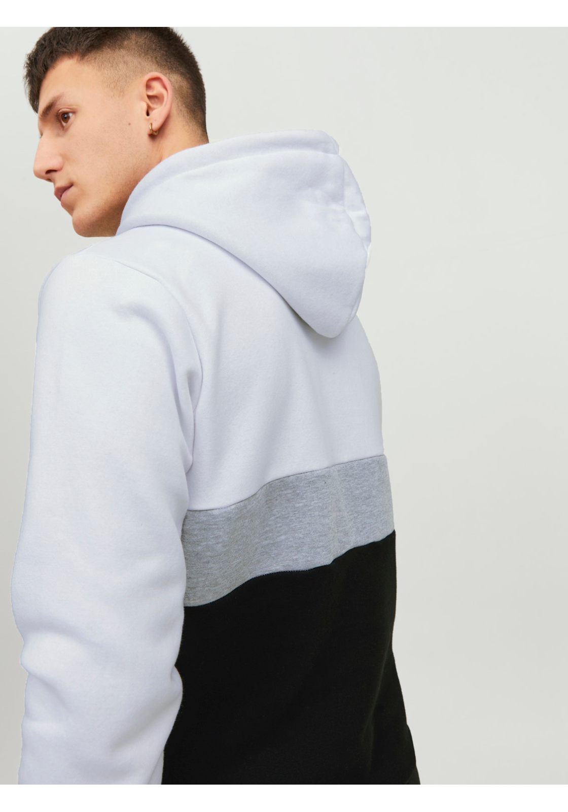 image_7_jj__4206140__detail1jpgva5a1807ee0ebb26b07d1c6f13ec67fc5271d JACK & JONES Reid blocking sweat hood regular fit, heren hoodie katoenmengsel met capuchon, wit