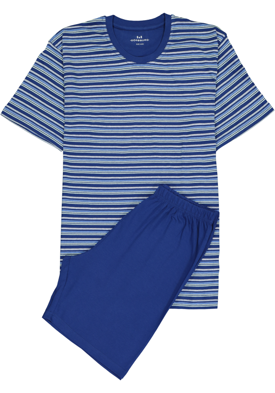 Gotzburg heren shortama O-hals, donkerblauw gestreept Gotzburg heren shortama O-hals, donkerblauw gestreept