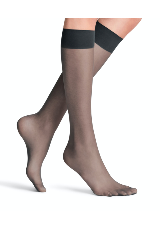 FALKE Seidenglatt 15 DEN dames kniekousen, antraciet grijs (graphite) FALKE Seidenglatt 15 DEN dames kniekousen, antraciet grijs (graphite)