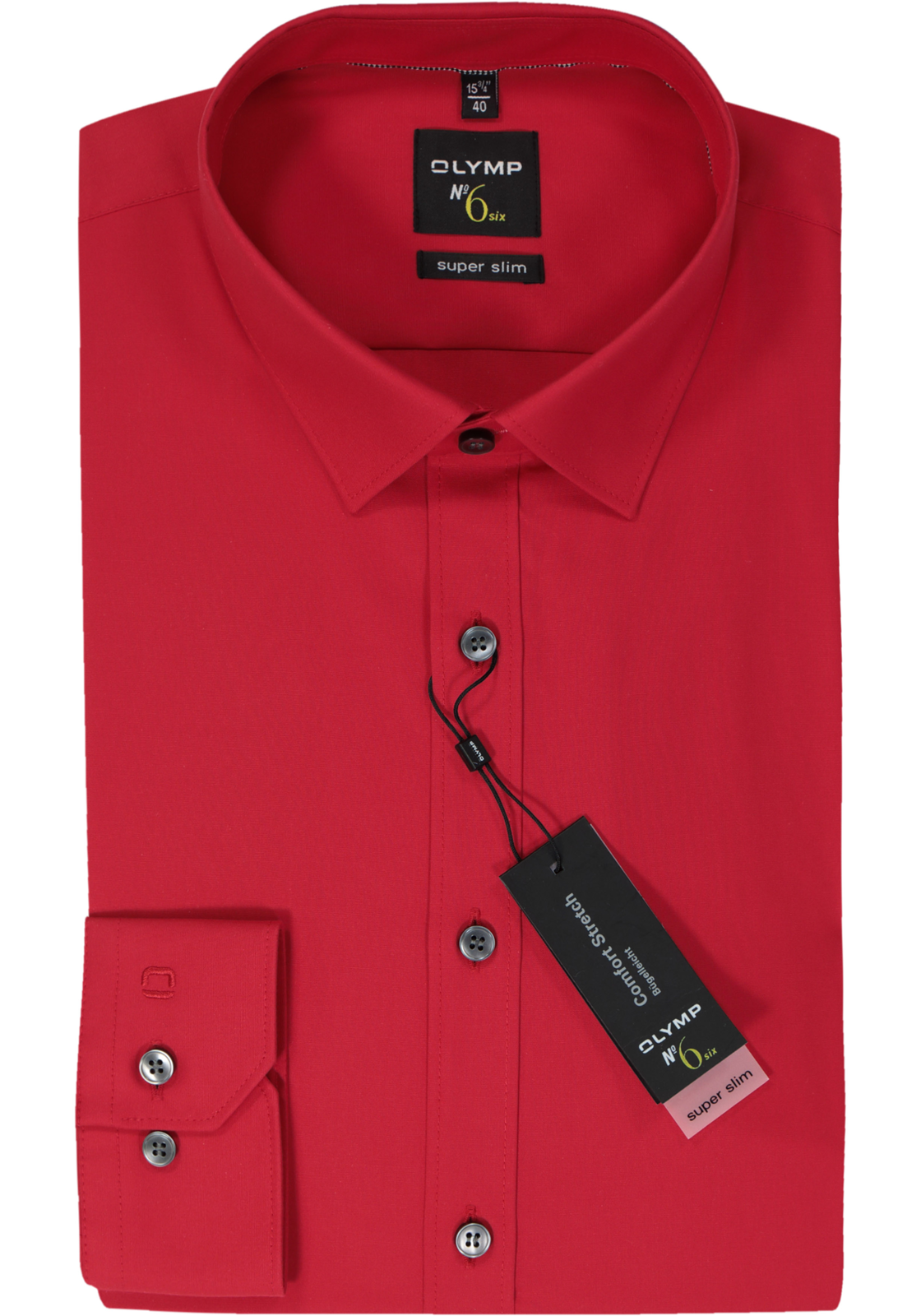 OLYMP No. Six super slim fit overhemd, rood OLYMP No. Six super slim fit overhemd, rood