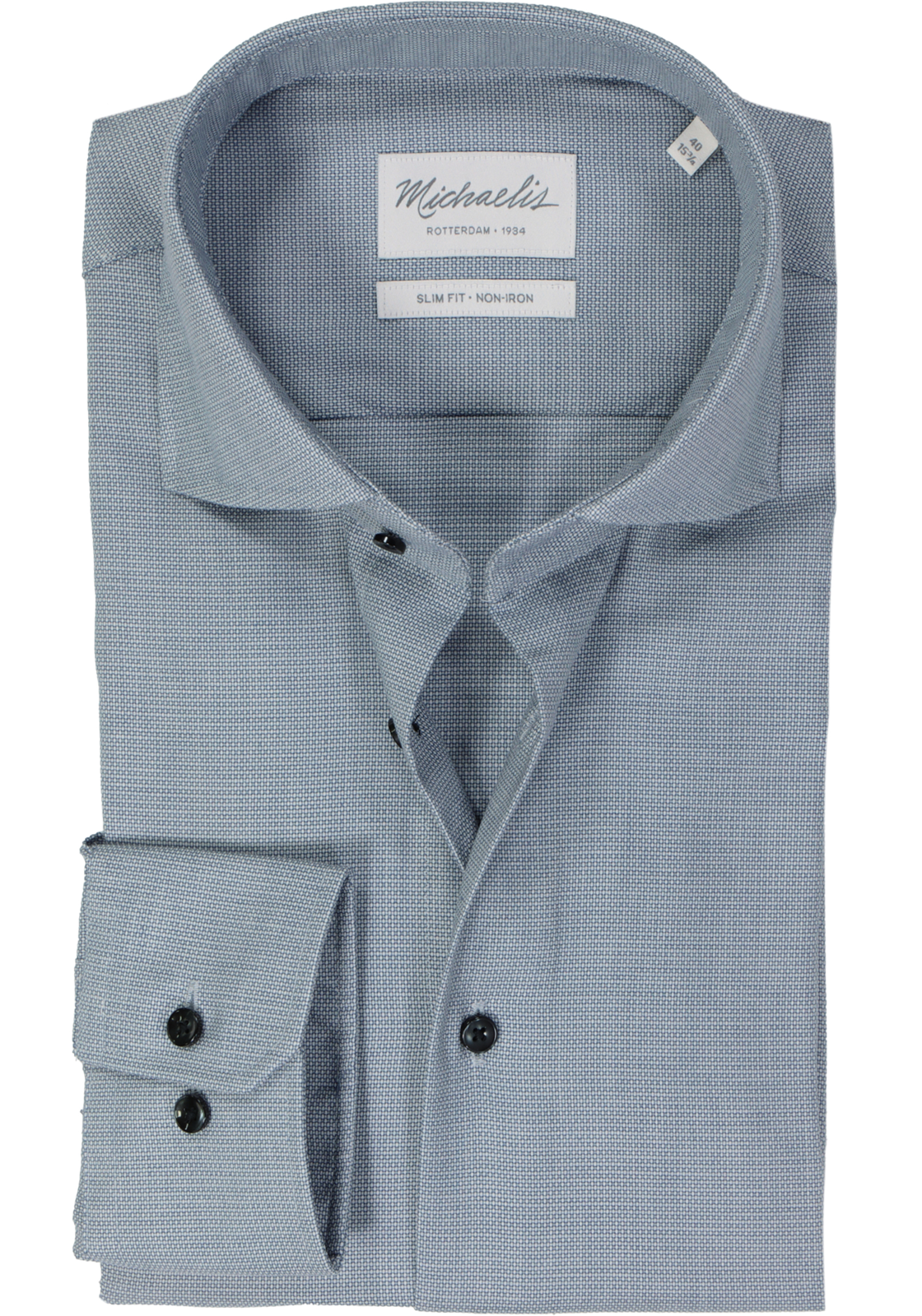 Michaelis slim fit heren overhemd, birdseye, donkerblauw Michaelis slim fit heren overhemd, birdseye, donkerblauw