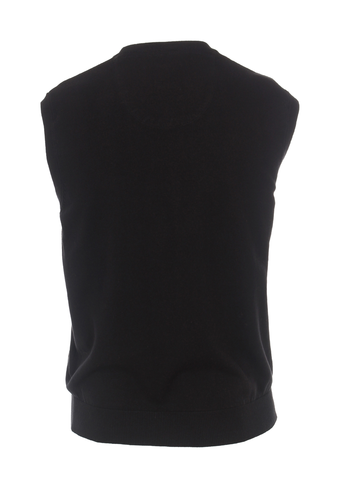 2-4049807049603-redmond-spencer_HR Redmond heren spencer katoen, V-hals, zwart melange