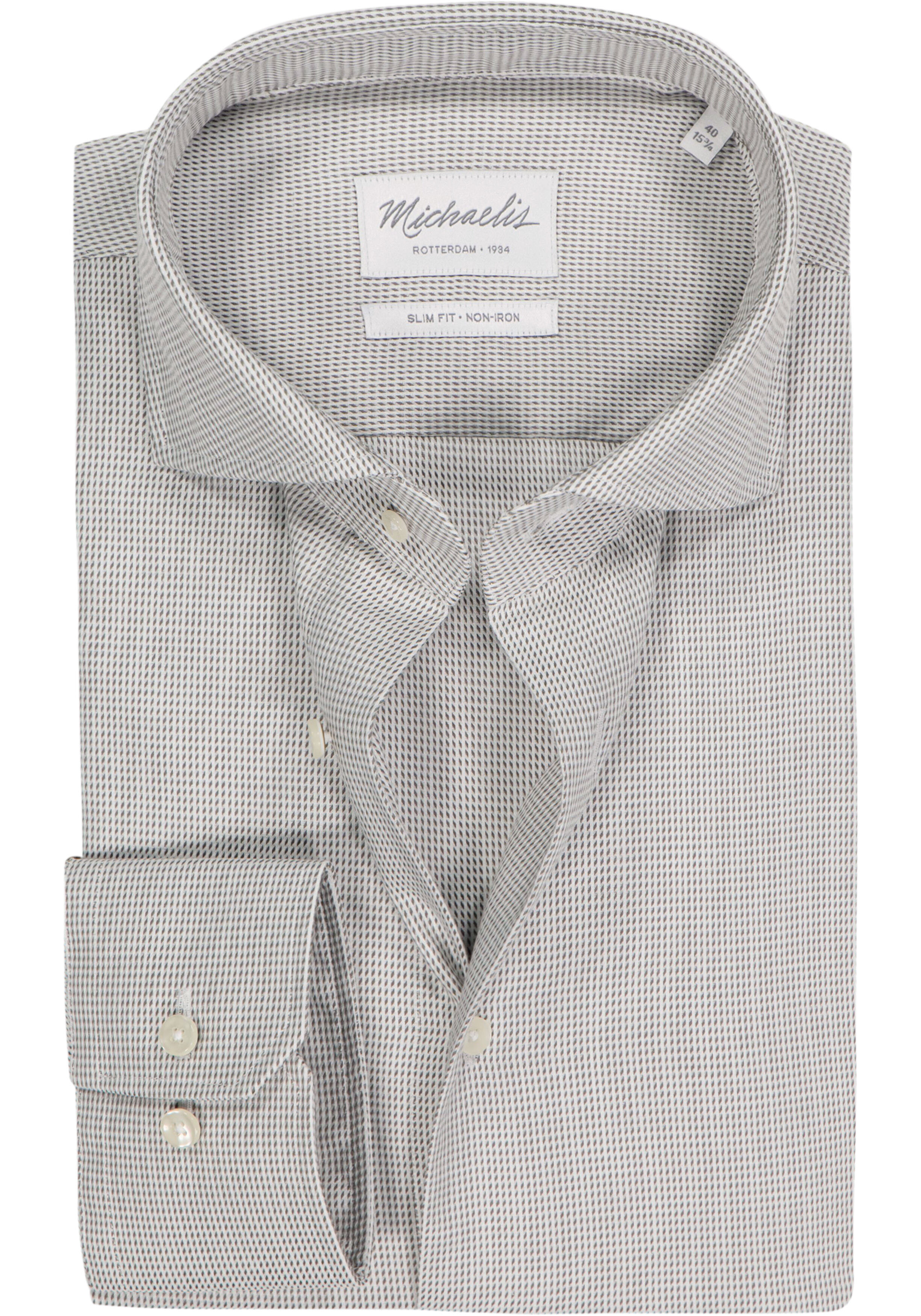 Michaelis slim fit heren overhemd, twill, groen