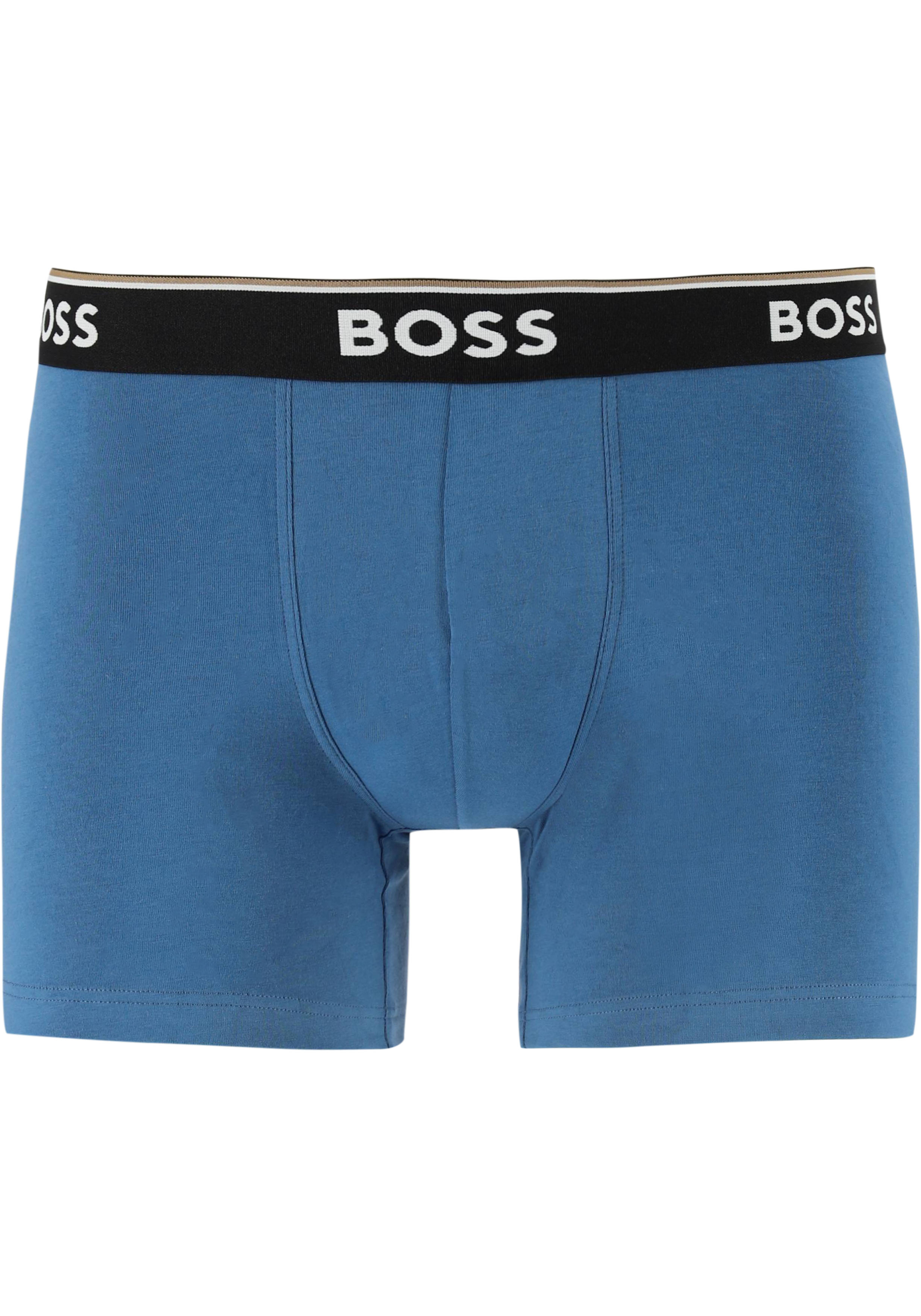 HUGO BOSS Power boxer briefs (3-pack), heren boxers normale lengte, 3 tinten blauw
