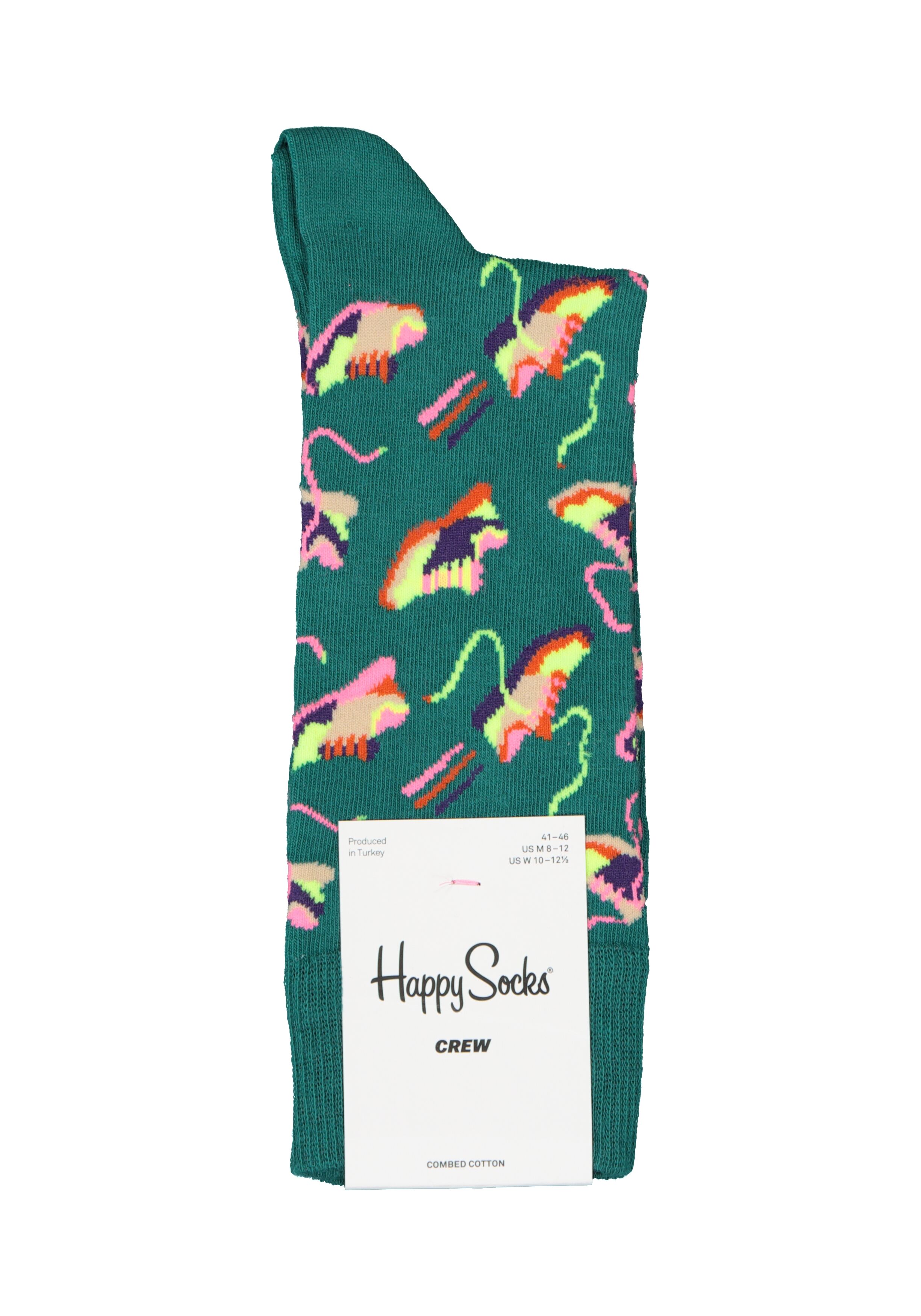 Happy Socks Run For It Sock, unisex sokken, groen met sneakers