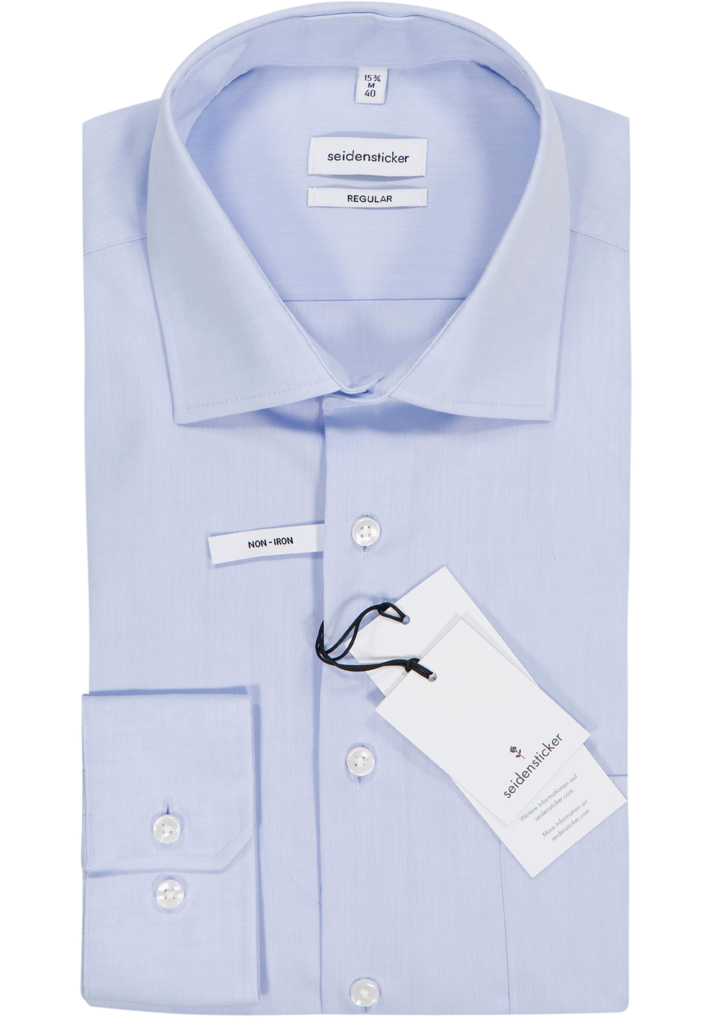Seidensticker regular fit overhemd, lichtblauw chambray