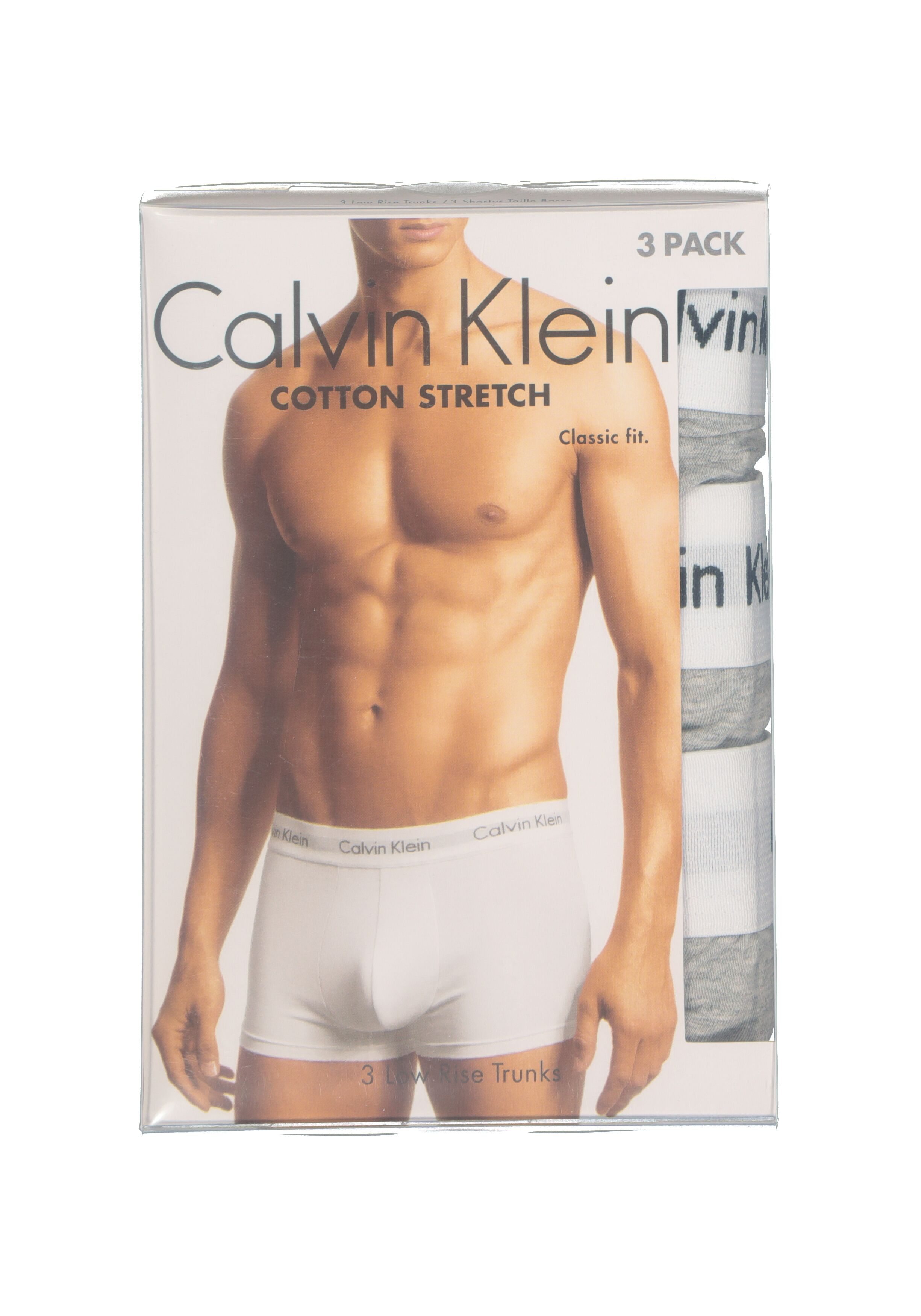 Calvin Klein low rise trunks (3-pack), lage heren boxers kort, grijs melange