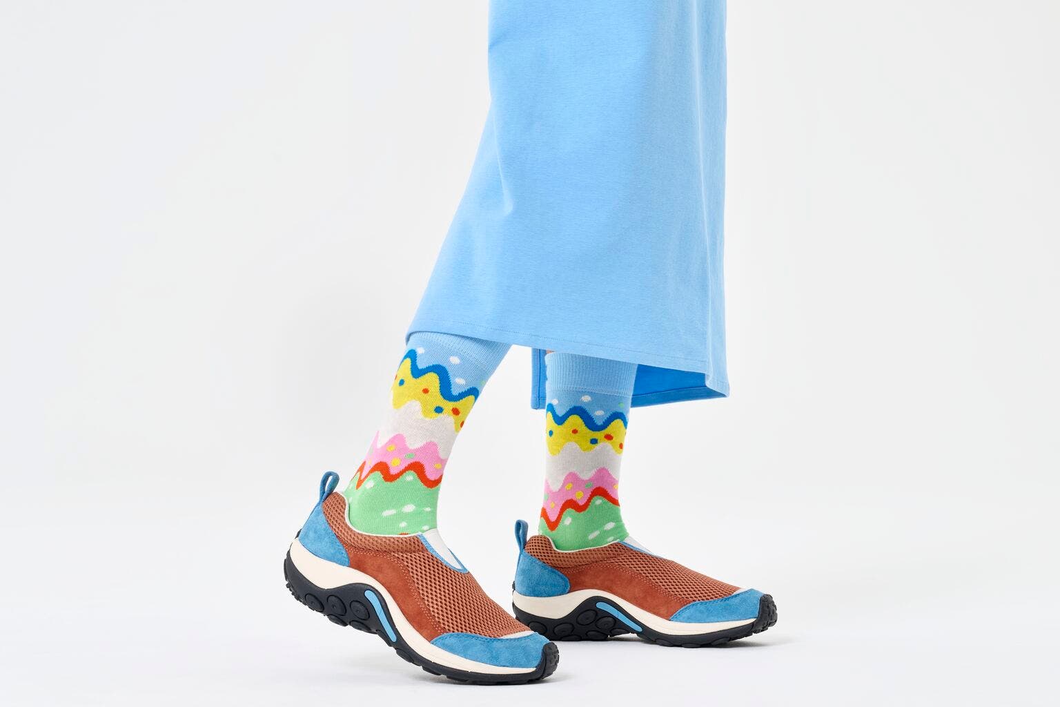 Happy Socks Easter Egg Sock, unisex sokken, lichtblauw