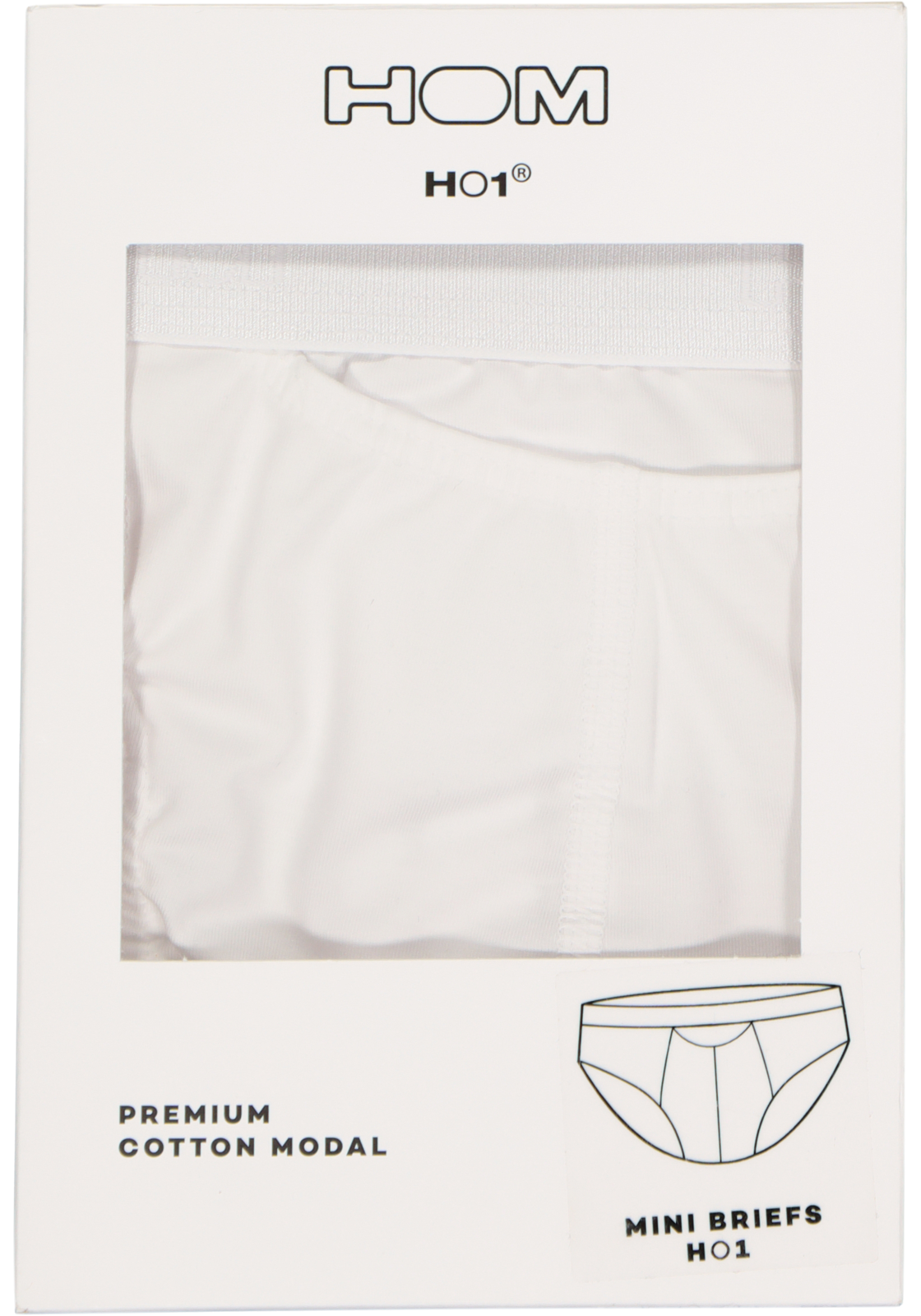 5-9009984073421_Hom_boxes_HR HOM HO1 mini briefs slip (1-pack), herenslip met horizontale gulp, wit