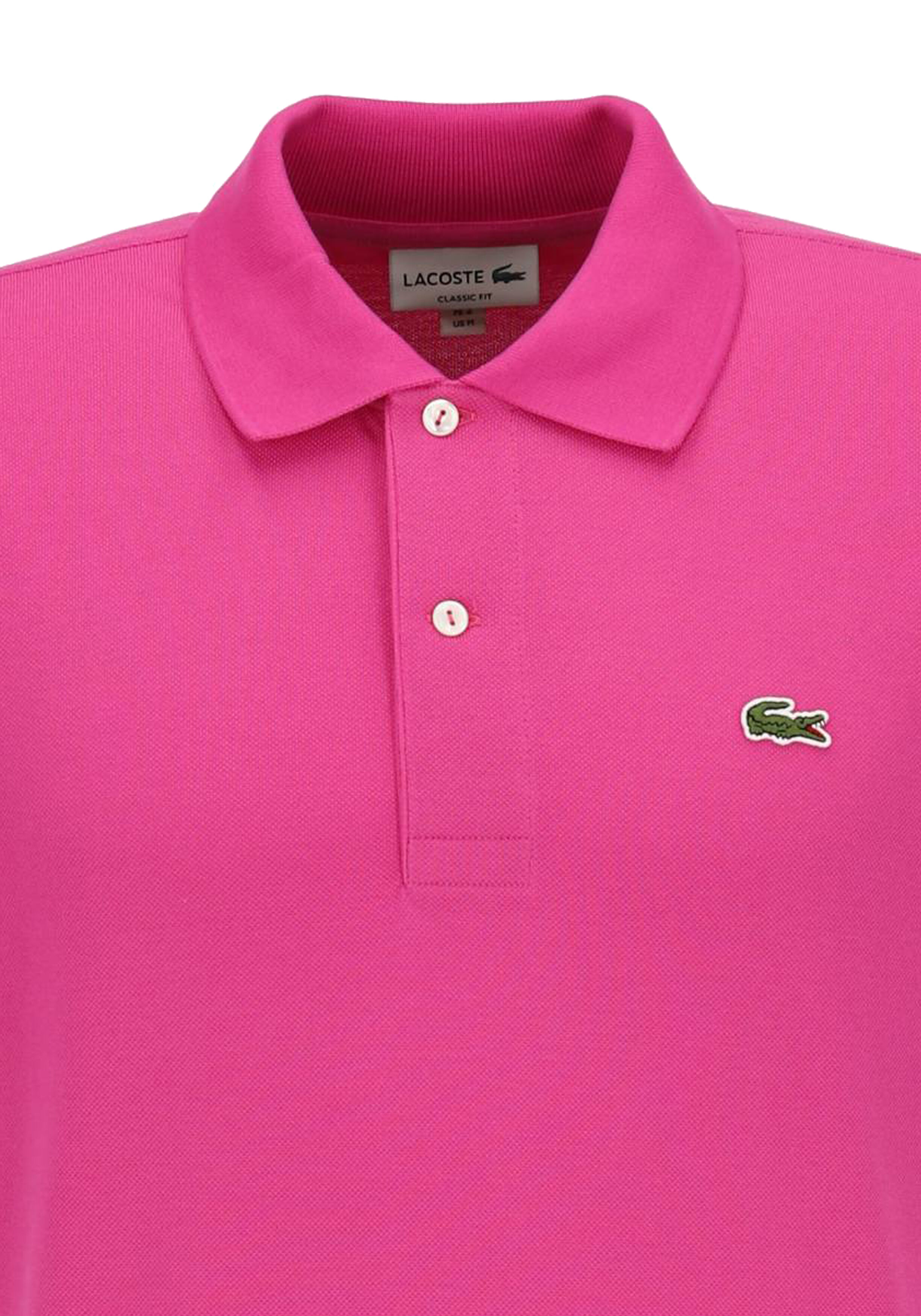 Lacoste Classic Fit polo, malva fuchsia roze