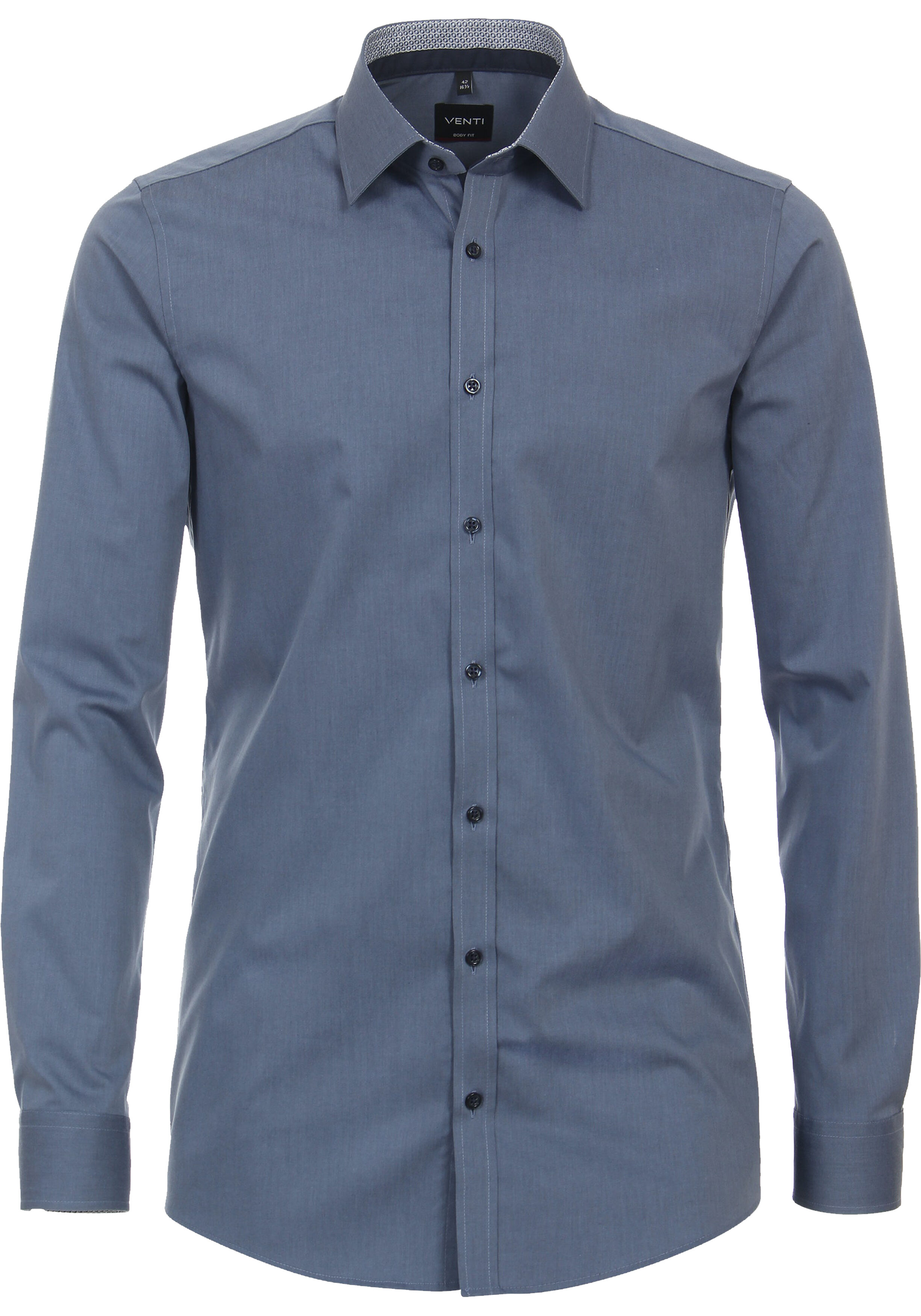 VENTI body fit overhemd, popeline, blauw