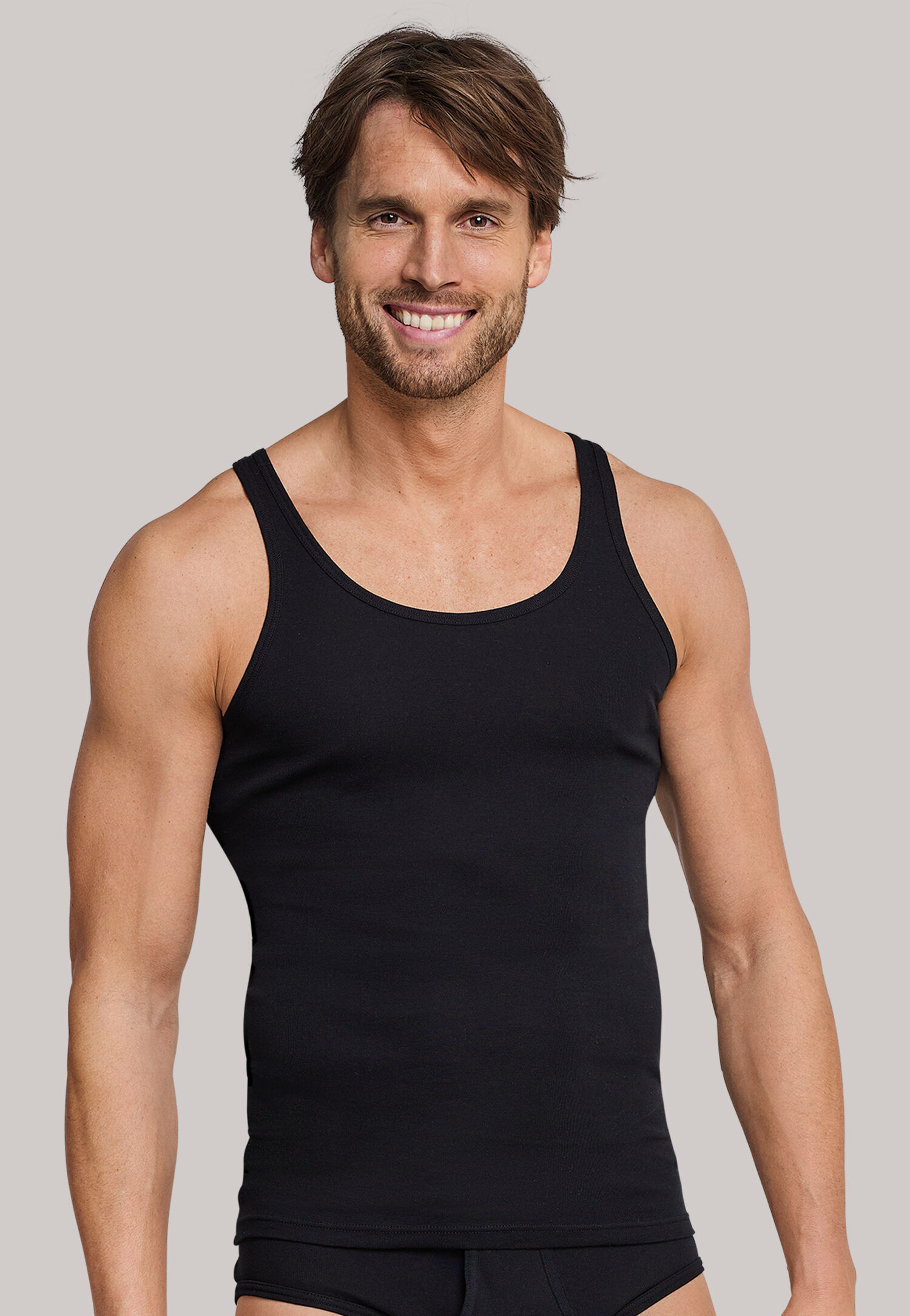 SCHIESSER Original Feinripp singlet (1-pack), zwart  