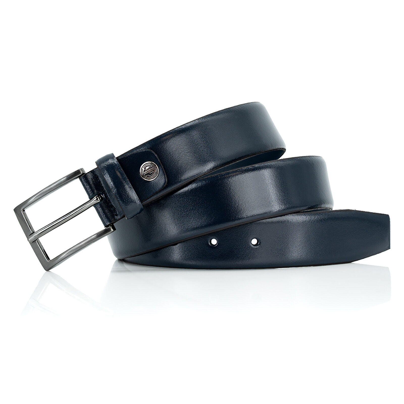LINDENMANN leren heren riem, marine