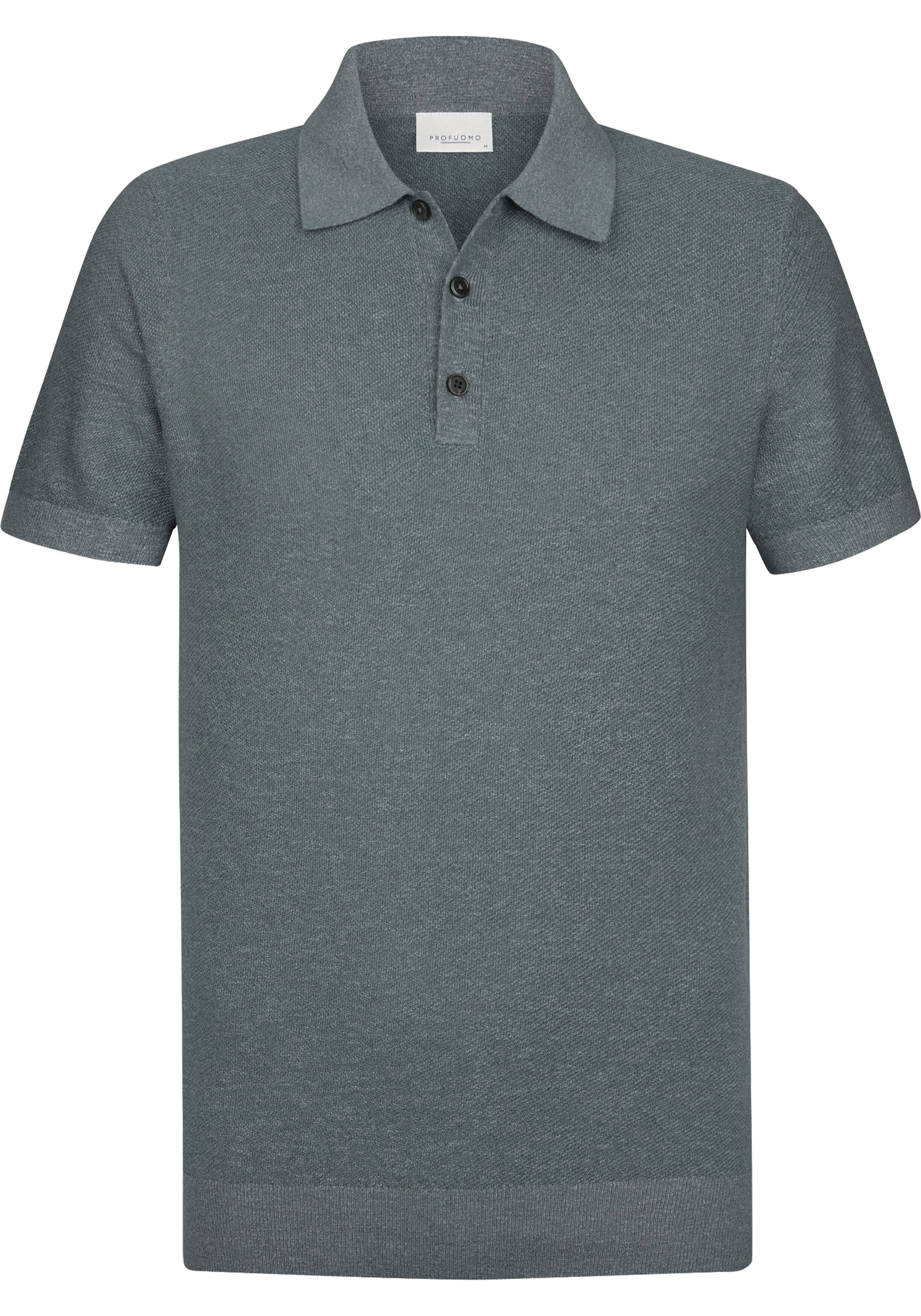 Profuomo slim fit heren polo, blauw