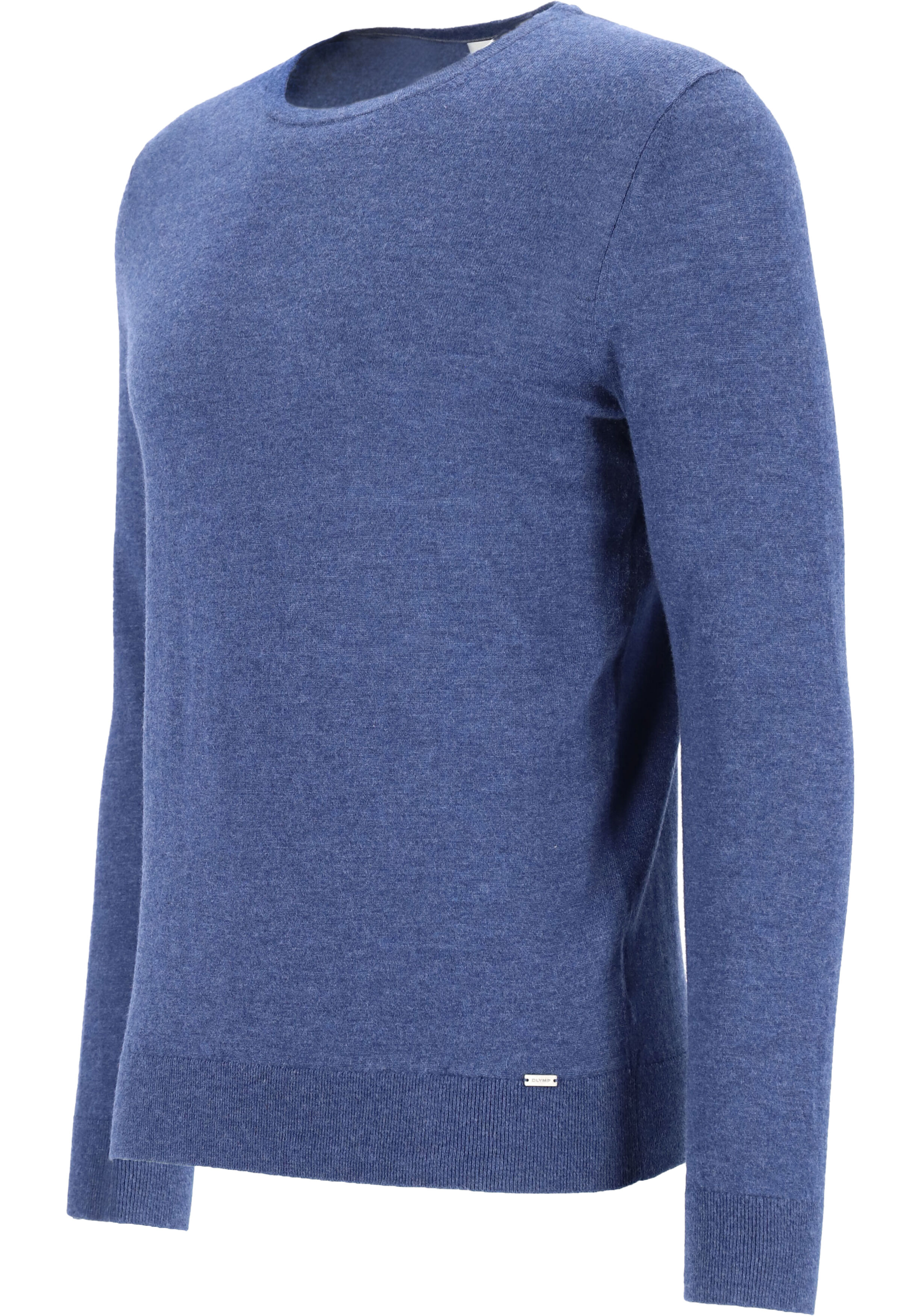 OLYMP Level 5 body fit trui wol met zijde, O-hals, royal blauw