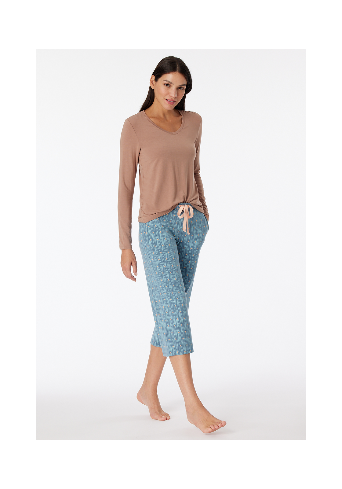 image_8_181193-915_5_1280x1280 SCHIESSER Mix+Relax nachtkleding dames, dames loungebroek 3/4 lengte modal grafische print multicolour