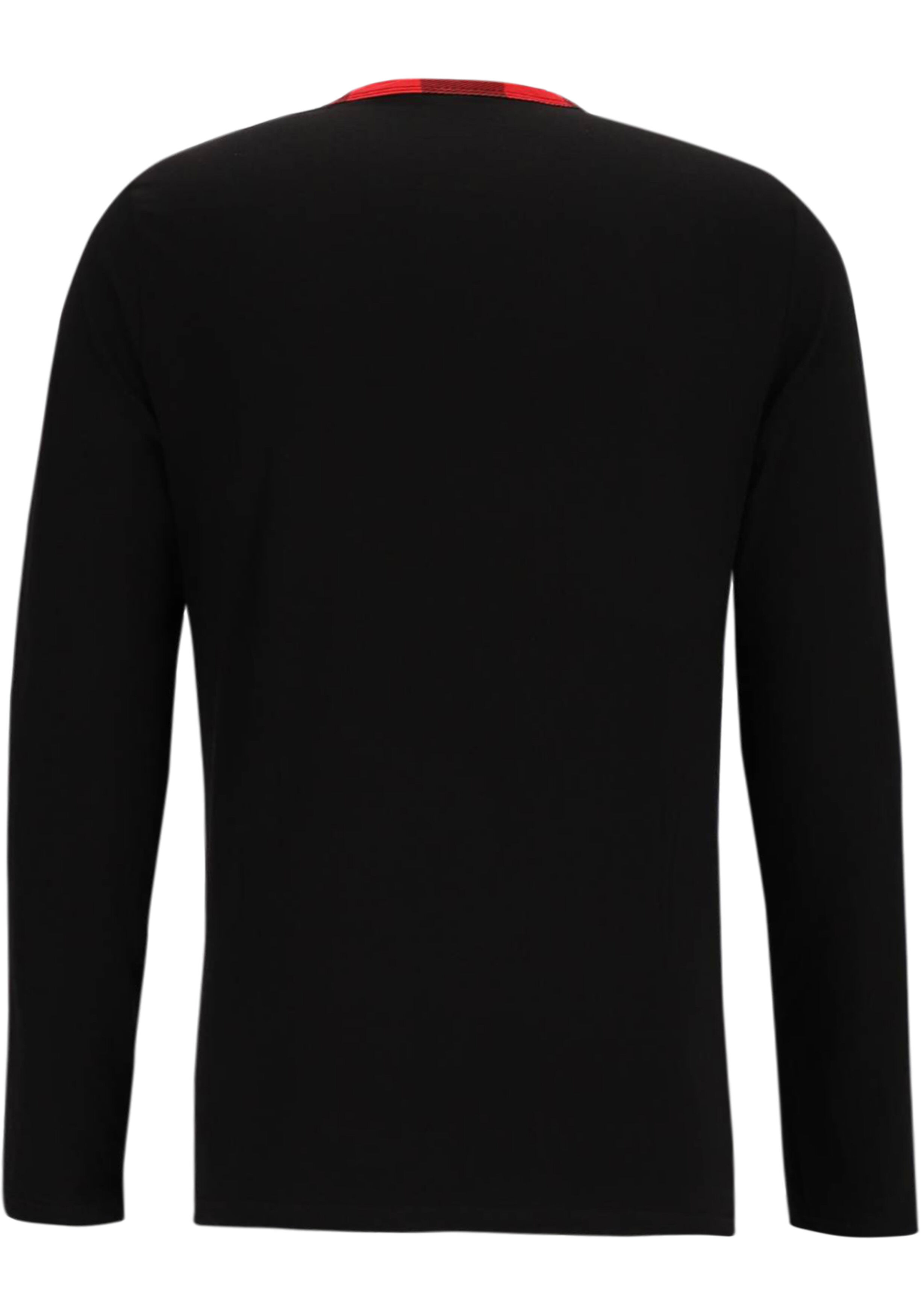 Kerst Pyjama, heren pyjama set, zwart met geruite broek