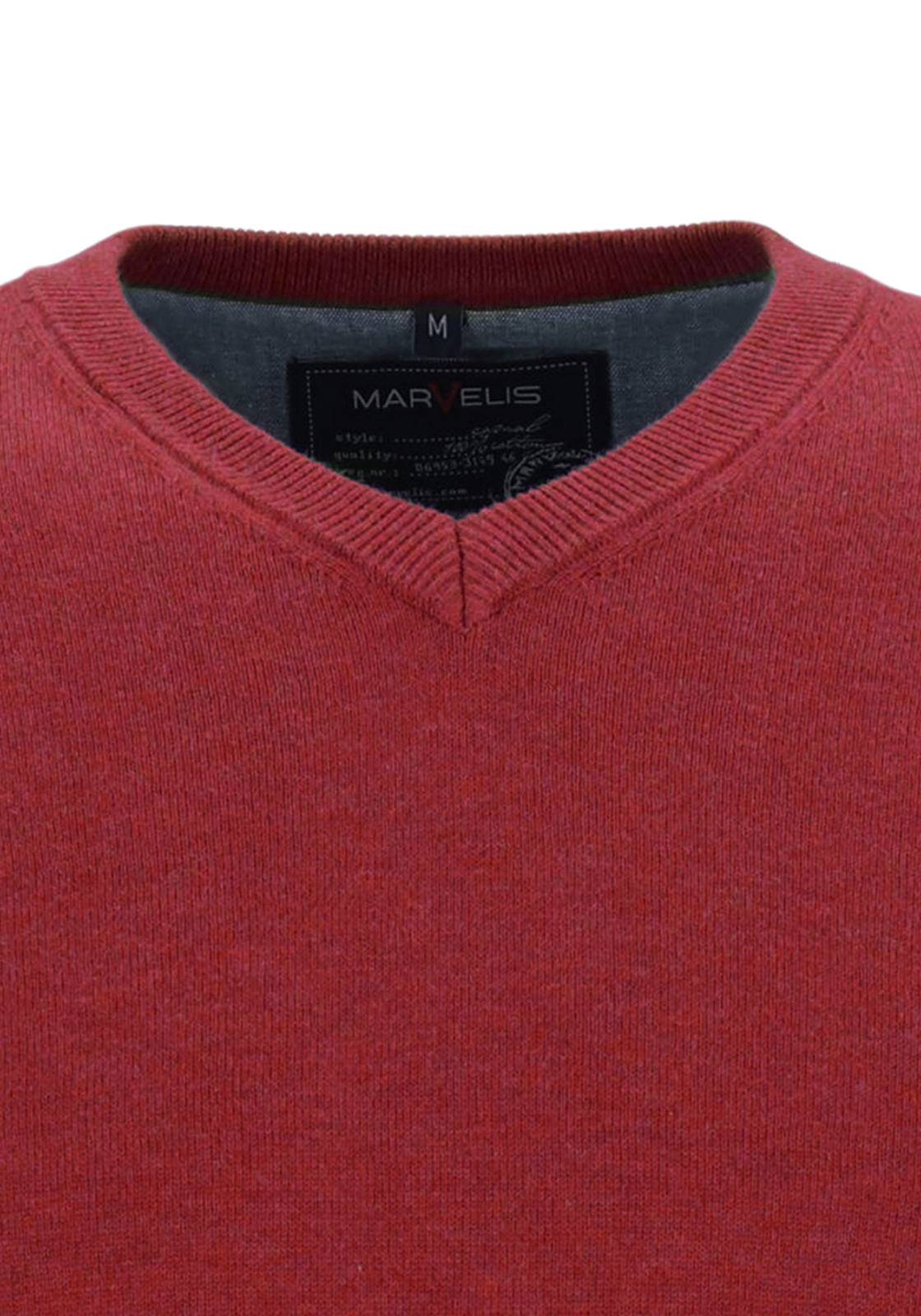 MARVELIS heren trui katoen, V-hals, rood MARVELIS heren trui katoen, V-hals, rood