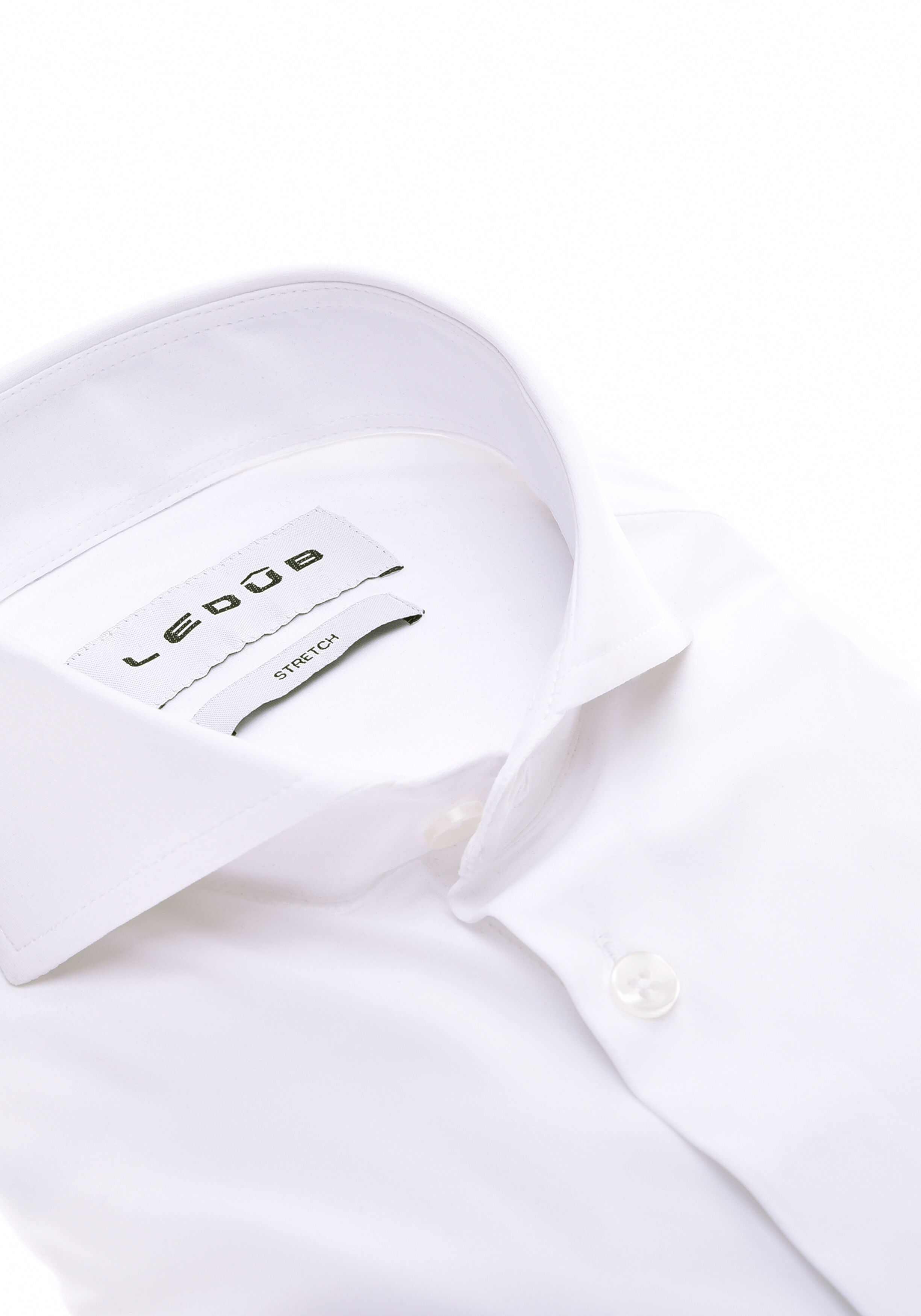 Ledub slim fit overhemd, popeline, wit