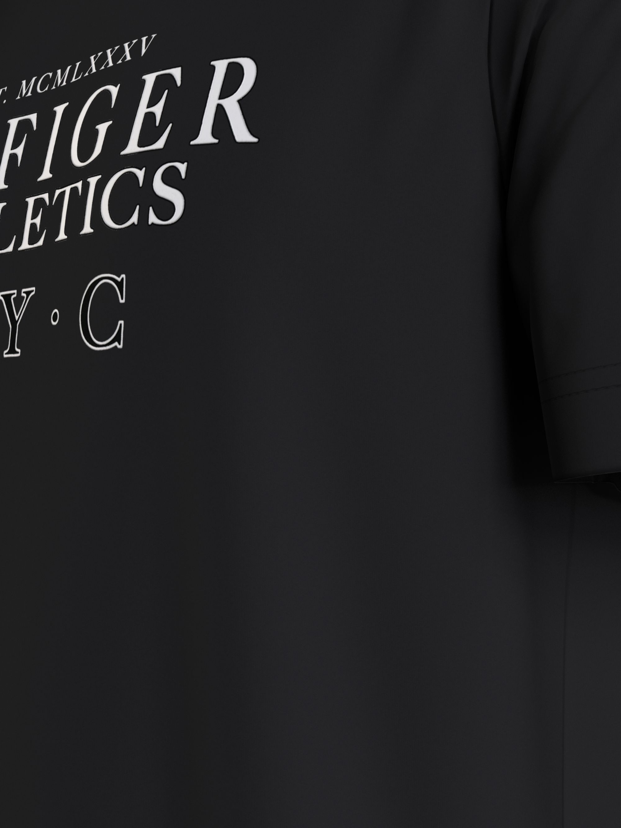 Tommy Hilfiger Hilfiger Ath Stack Tee, heren T-shirt korte mouw O-hals, zwart