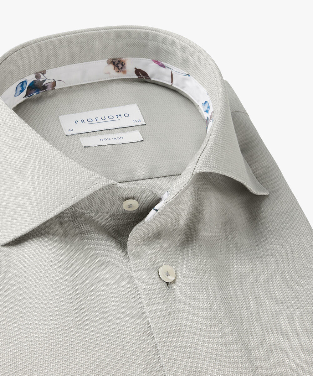 Profuomo slim fit heren overhemd, dobby, groen
