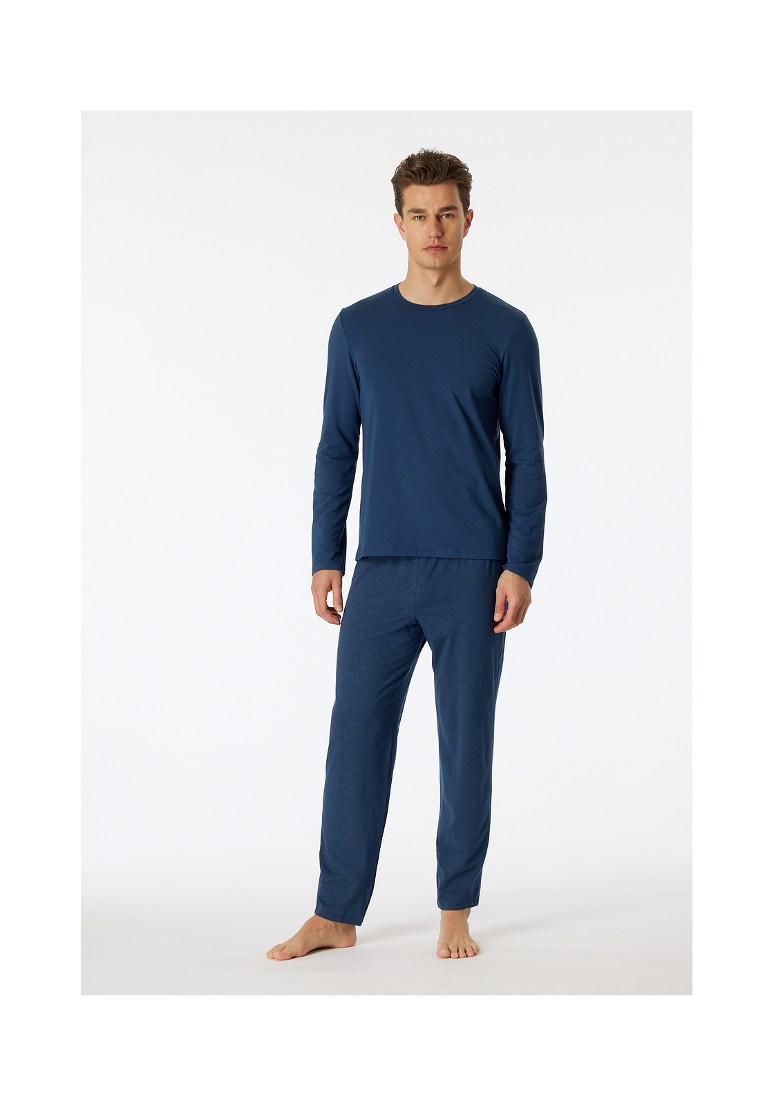 image_3_181181-801_3_1280x1280 SCHIESSER Long Life Soft pyjamaset, heren pyjama lang modal bladeren admiraal gedessineerd