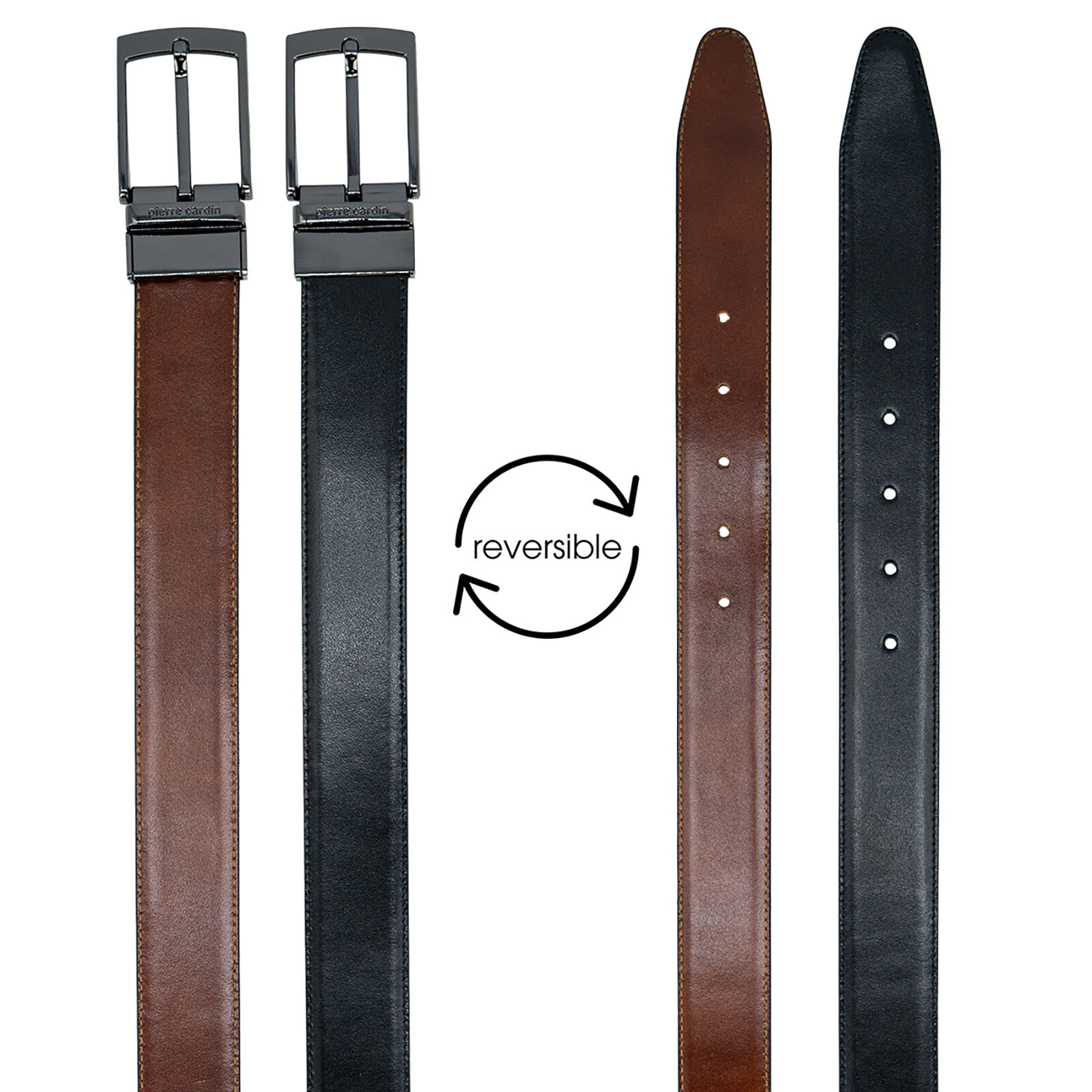 PIERRE CARDIN leren heren riem, zwart