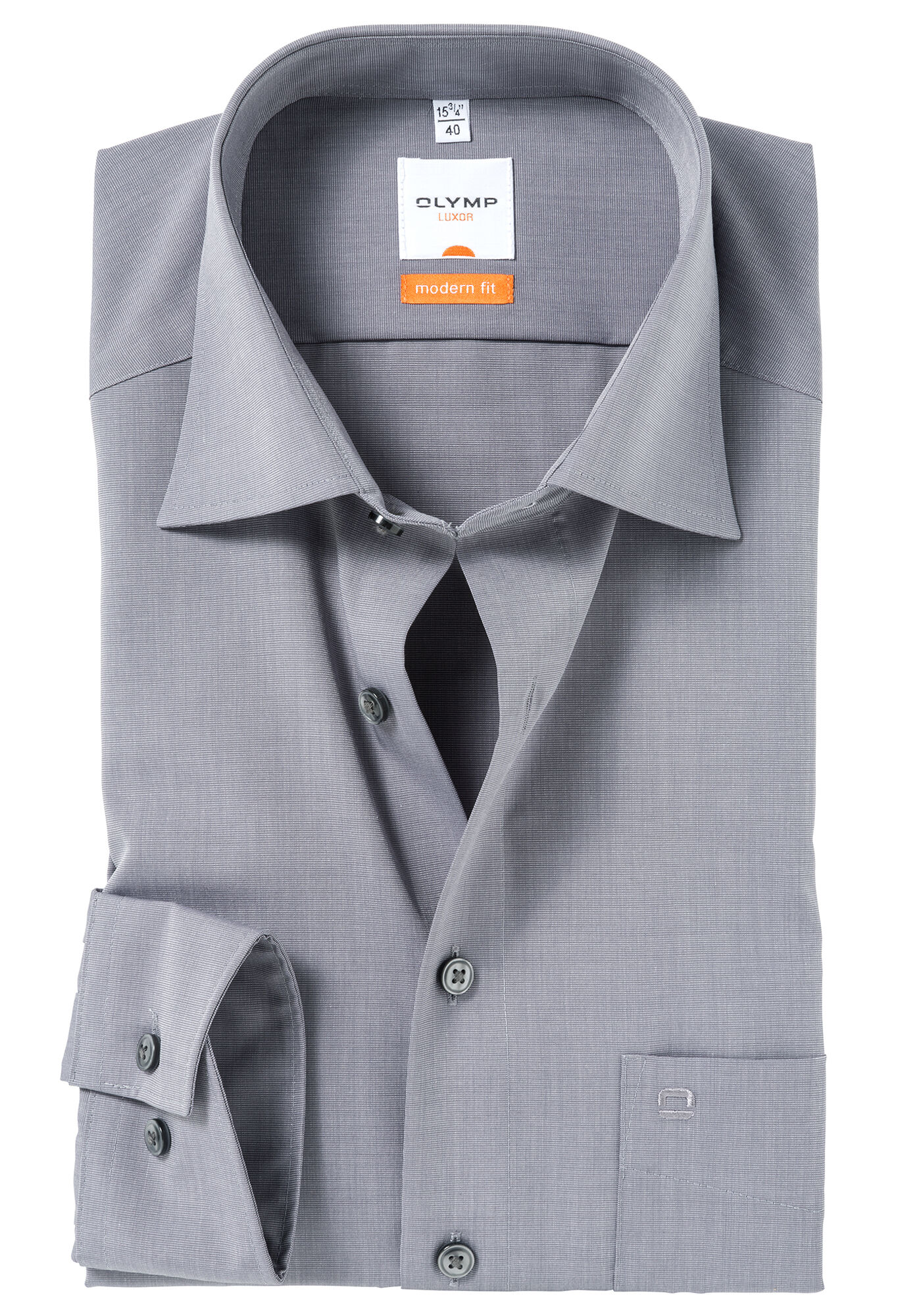 OLYMP Luxor modern fit overhemd, grijs fil a fil   