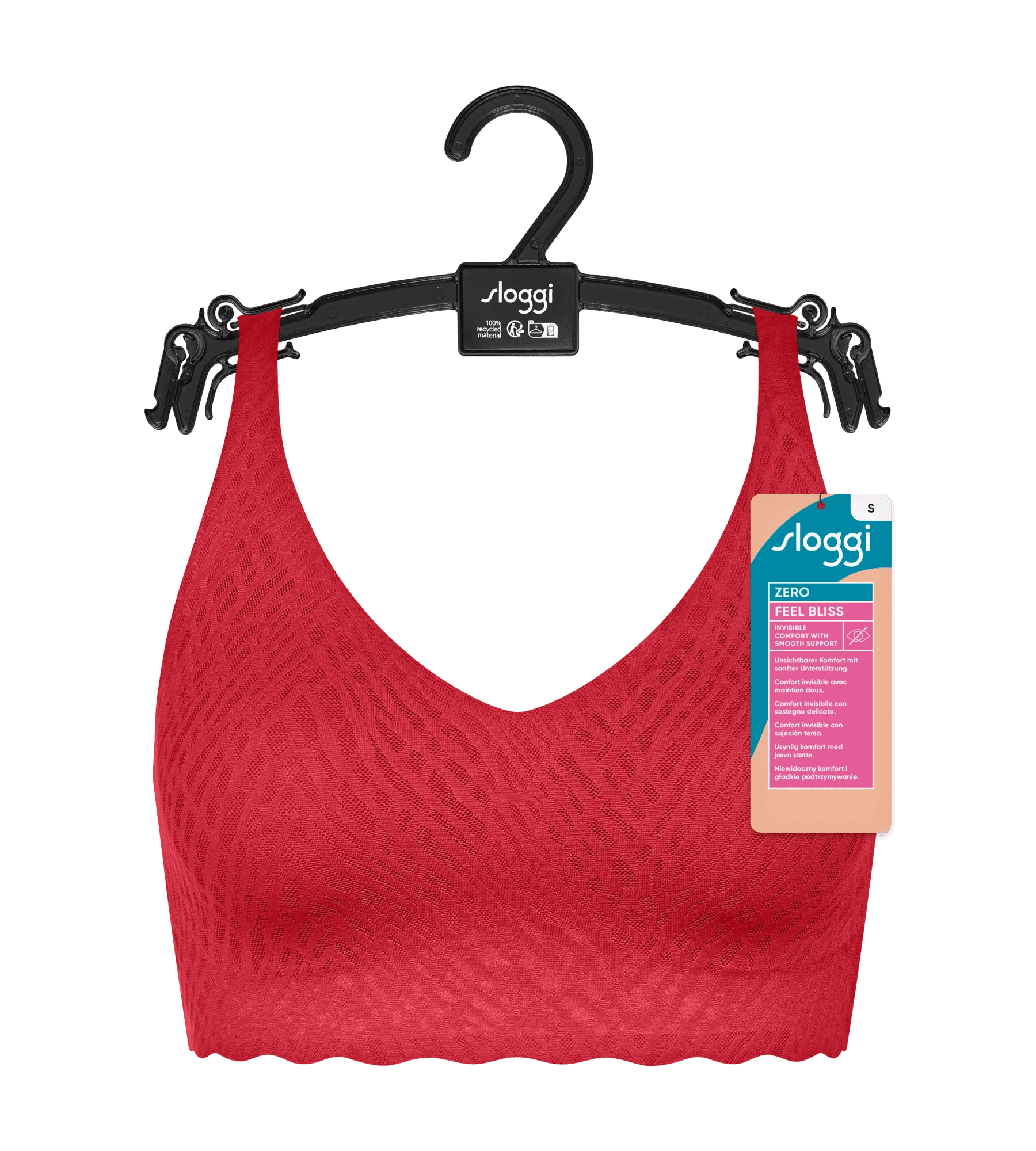 Sloggi Women ZERO Feel Bliss Festive Bralette, bralette, rood
