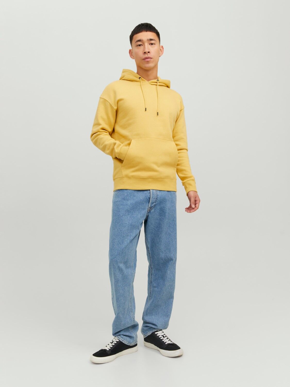JACK & JONES Star basic sweat hood regular fit, heren hoodie katoenmengsel met capuchon, geel