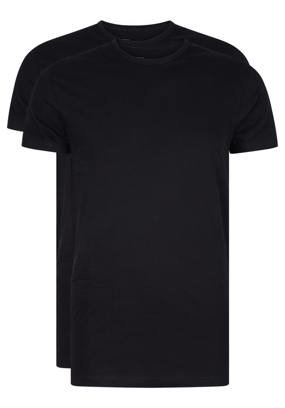 RJ Bodywear Everyday Rotterdam T-shirts (2-pack), heren T-shirts O-hals smal, zwart RJ Bodywear Everyday Rotterdam T-shirts (2-pack), heren T-shirts O-hals smal, zwart