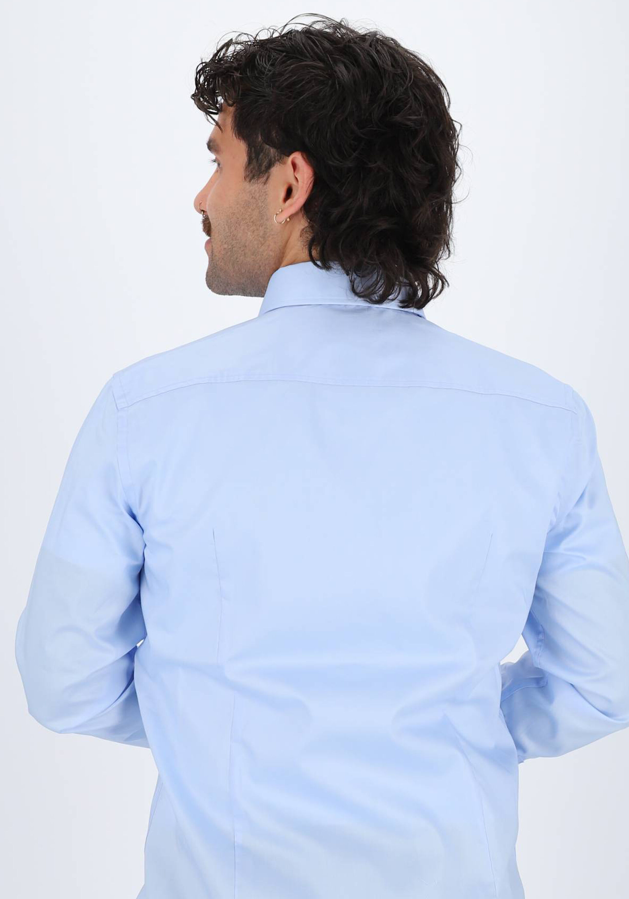 BOSS Hank slim fit overhemd, popeline, blauw