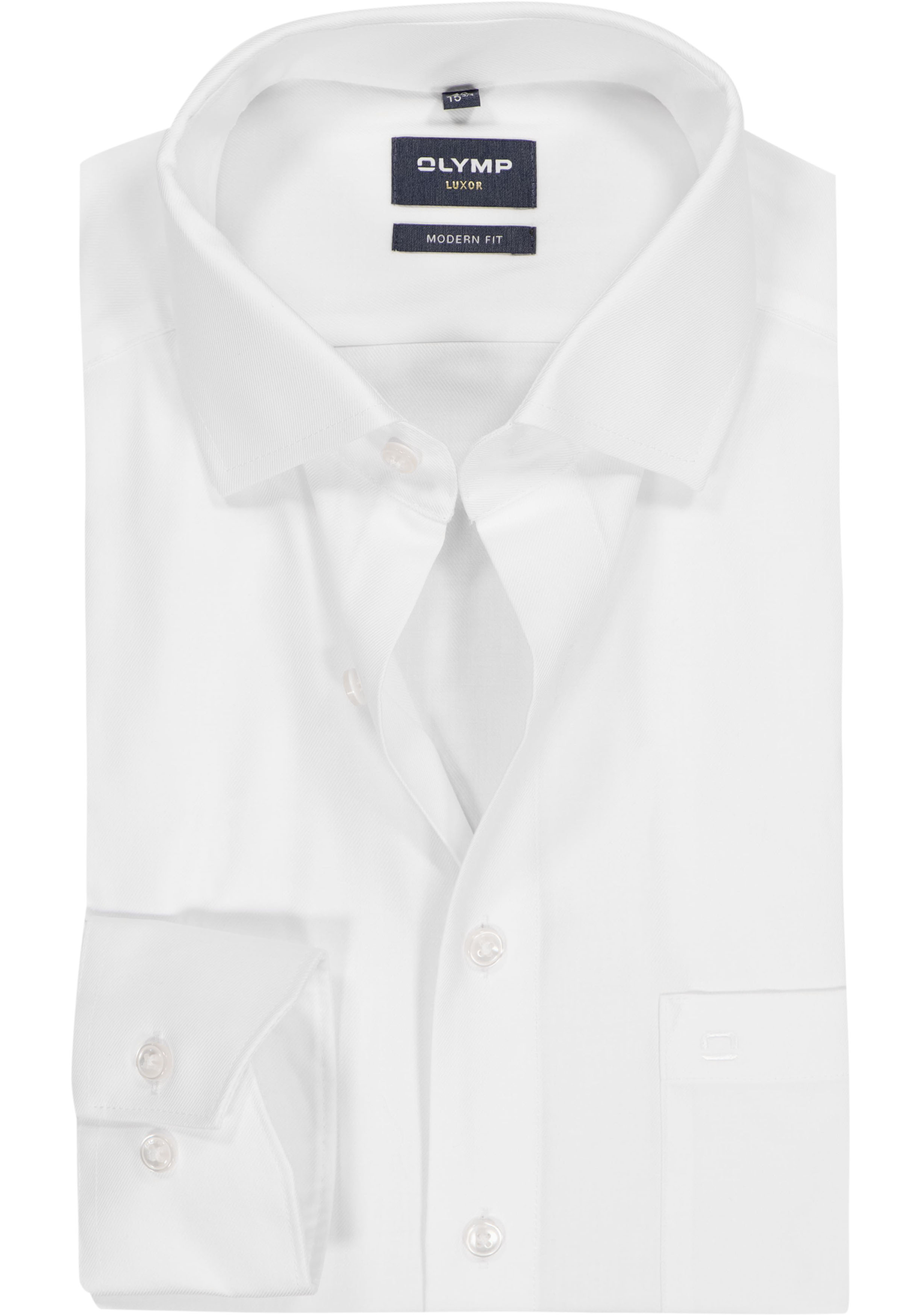 OLYMP Luxor modern fit overhemd, wit twill