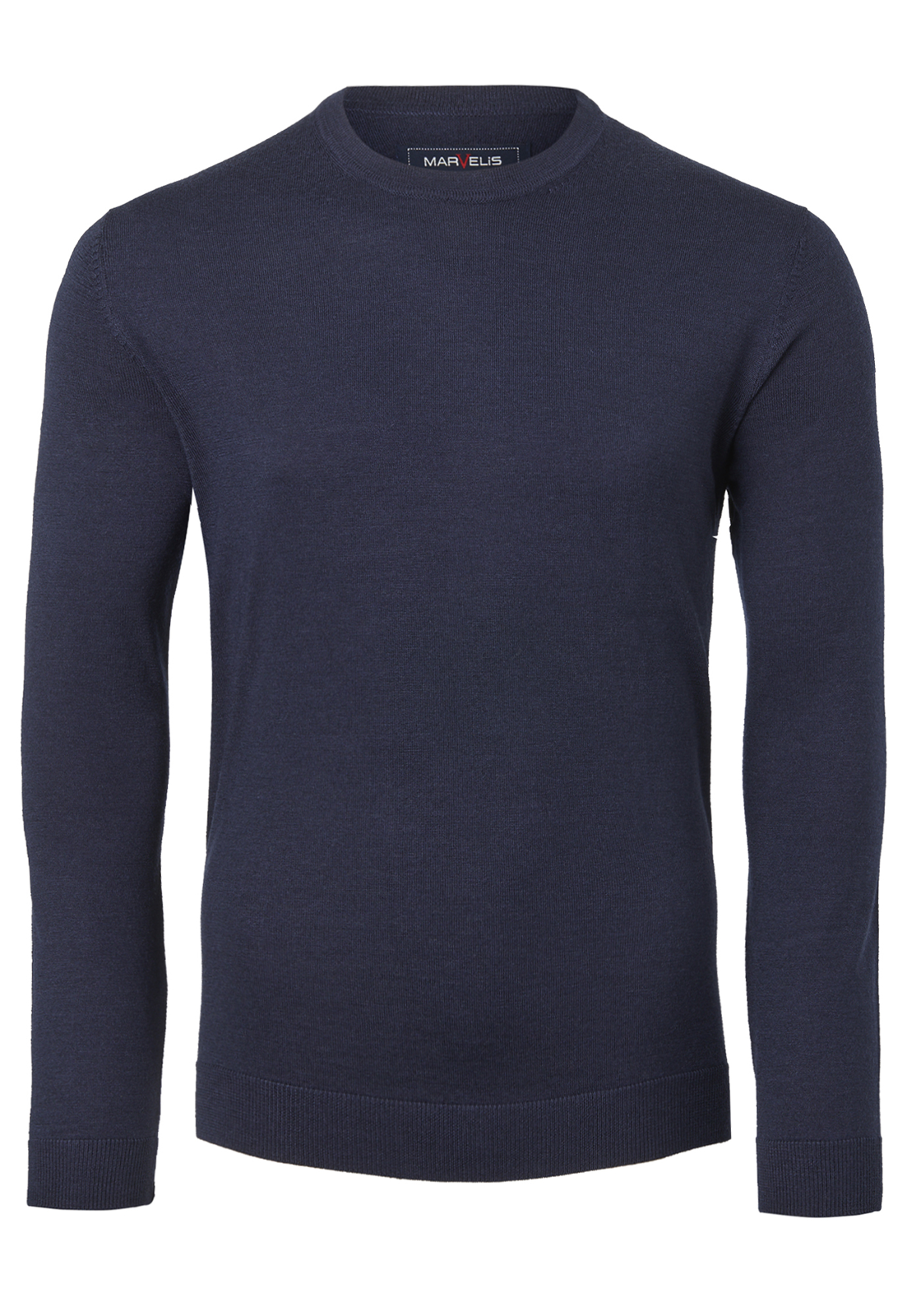 marvelis_trui63212518 MARVELIS heren trui wol, O-hals, donkerblauw