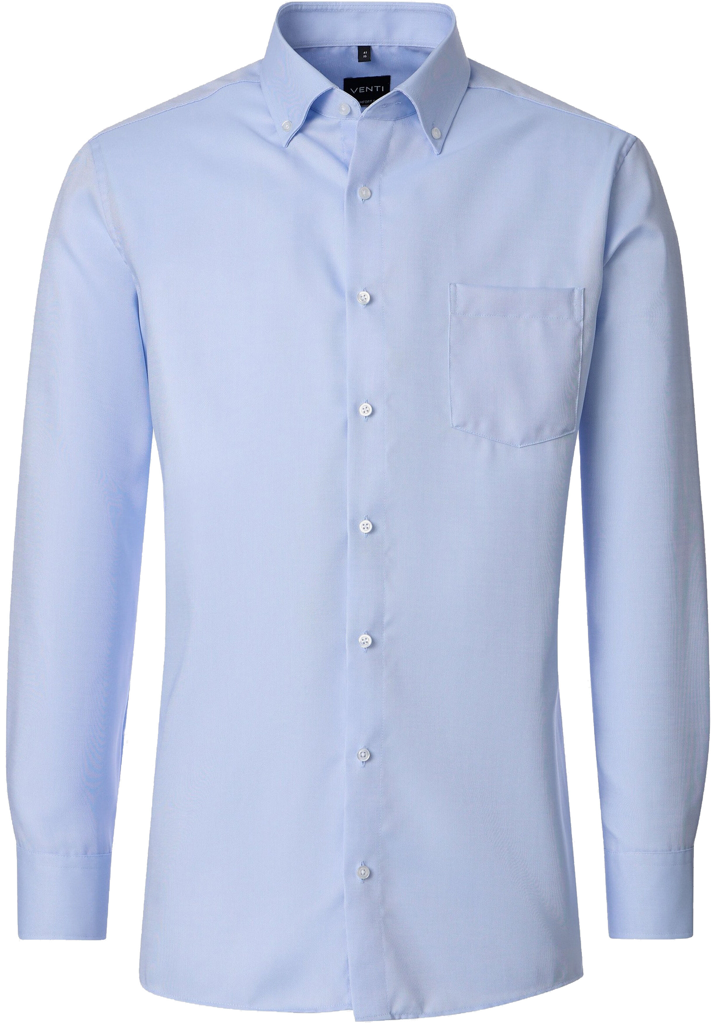 VENTI CASA MODA comfort fit overhemd, structuur, lichtblauw