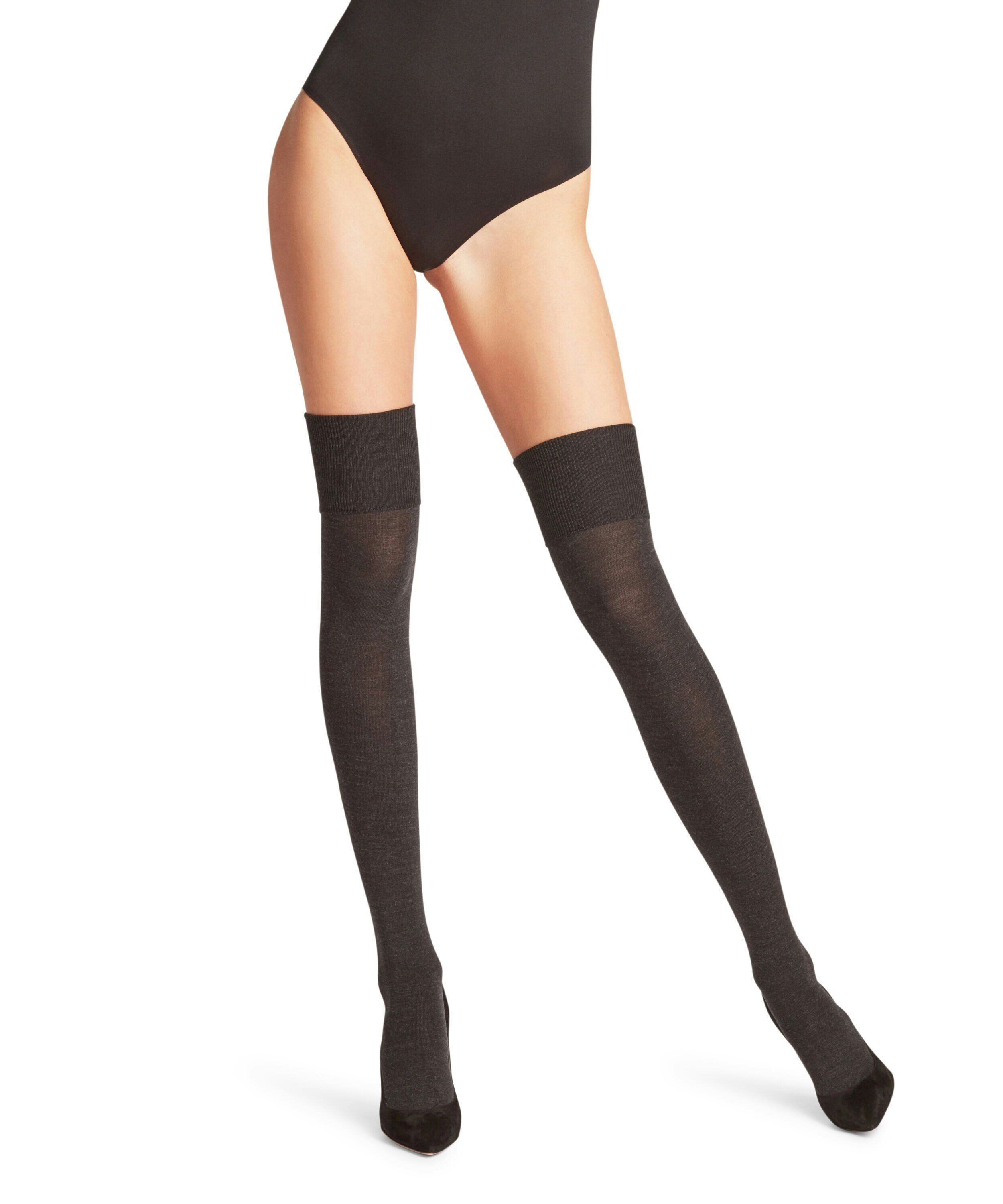 FALKE Softmerino dames overknees, antraciet grijs (anthra.melange)