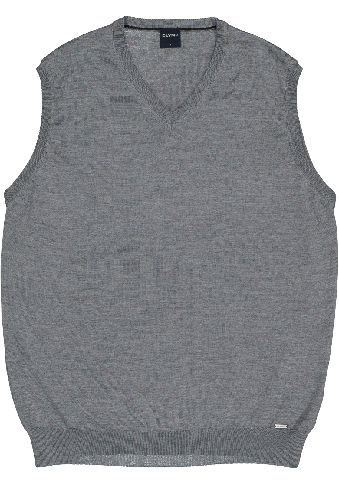 4-4046346857836_trui_olymp_HR OLYMP modern fit spencer wol, V-hals, grijs