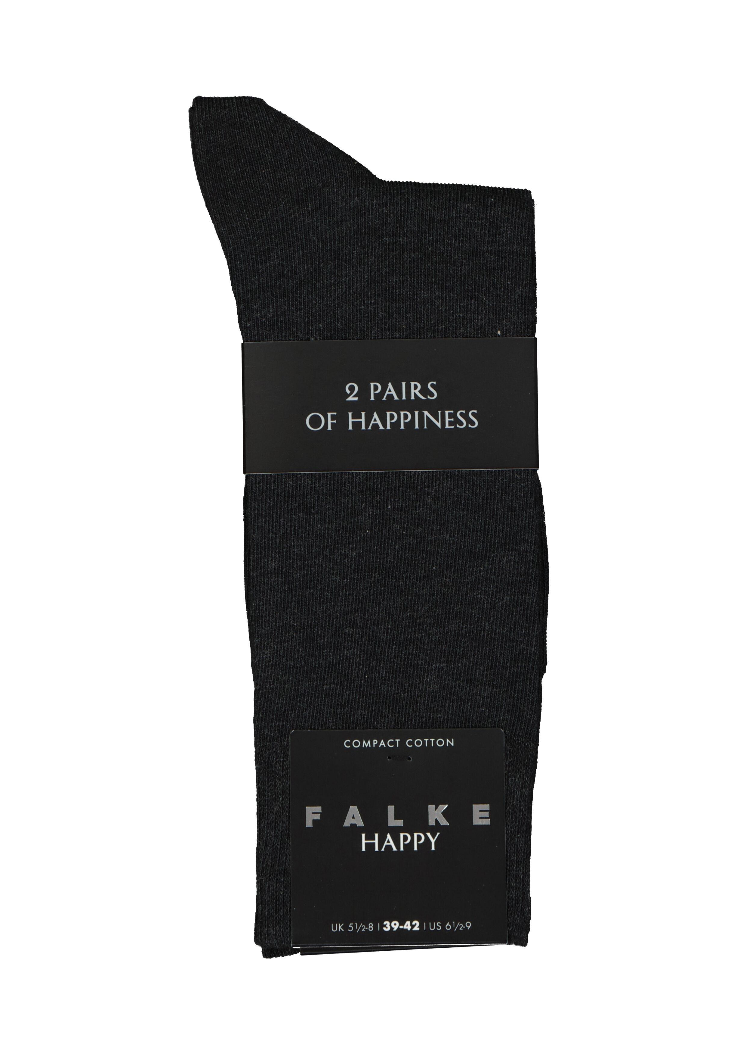 FALKE Happy herensokken (2-pack), antraciet grijs (anthracite melange)