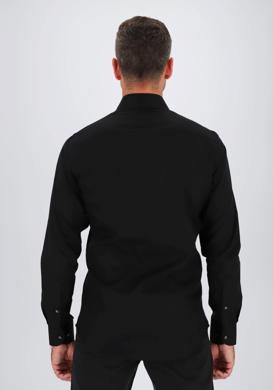 Profuomo slim fit overhemd, fine twill, zwart  Profuomo slim fit overhemd, fine twill, zwart