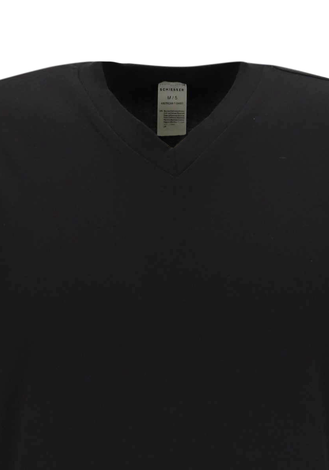 SCHIESSER American T-shirt (2-pack), heren shirt korte mouw jersey v-hals zwart SCHIESSER American T-shirt (2-pack), heren shirt korte mouw jersey v-hals zwart
