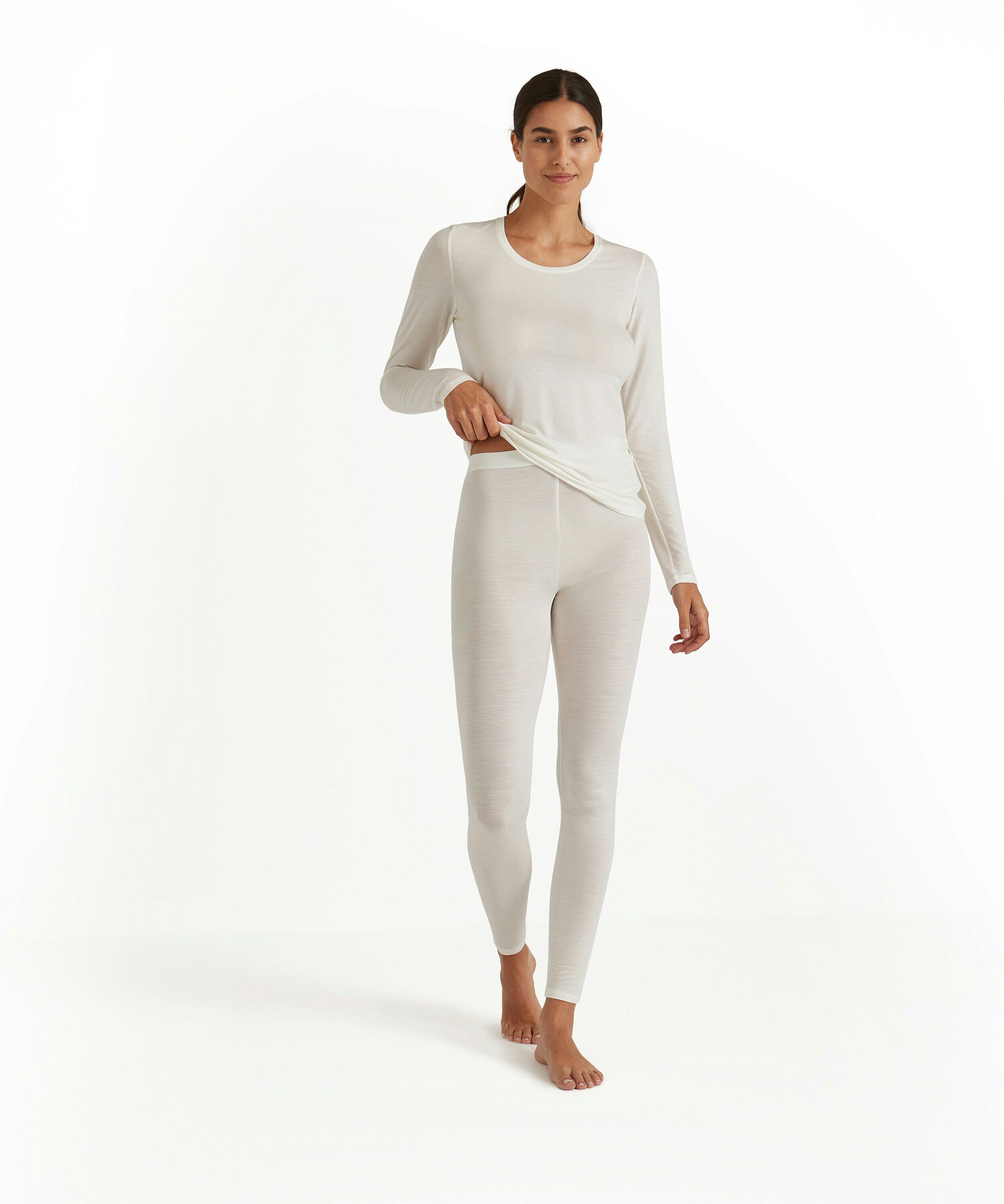 FALKE dames tights Daily Climawool, legging, beige (off-white)