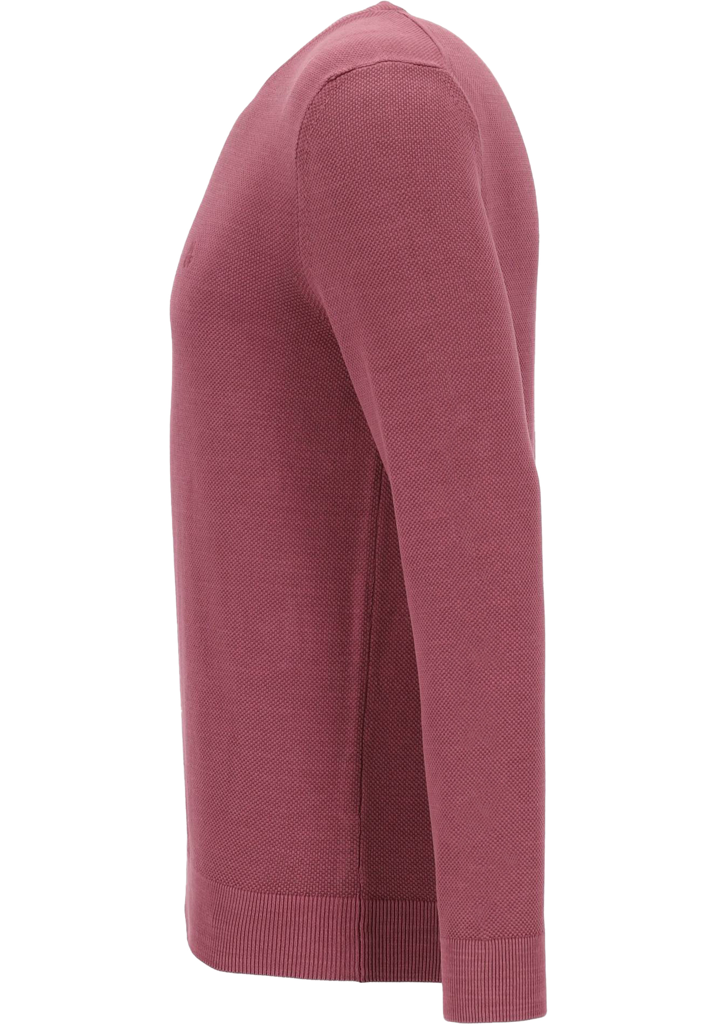 Marc O'Polo regular fit pullover, heren trui katoen met O-hals, mauve (middeldik)