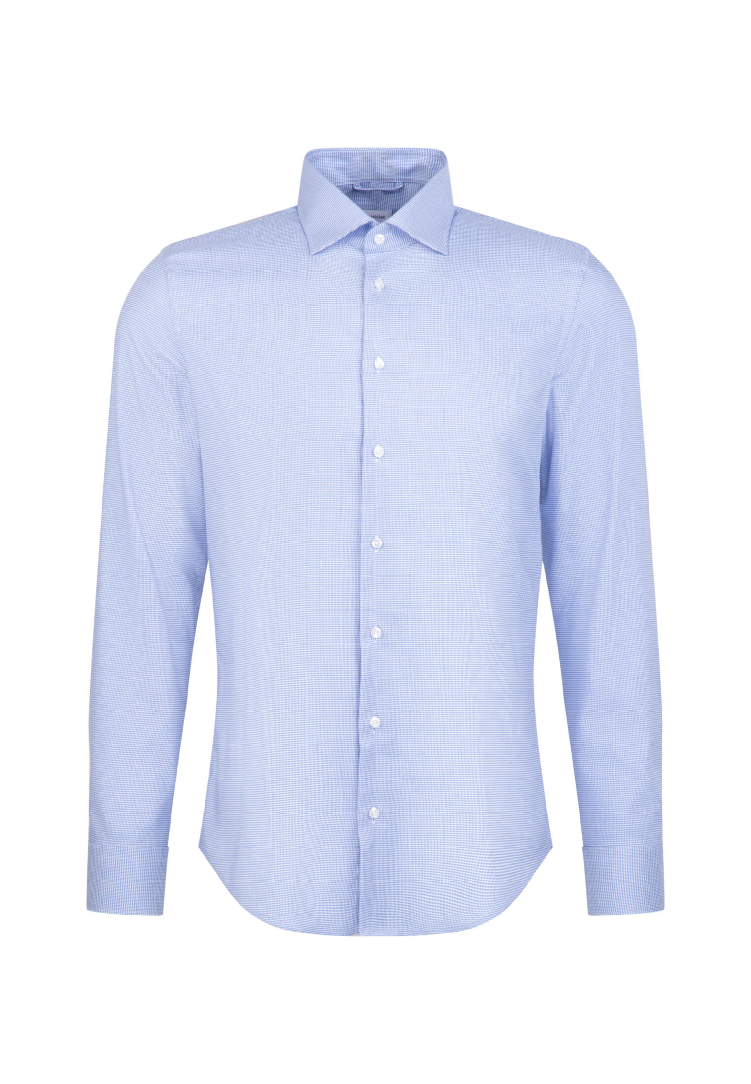 Seidensticker slim fit overhemd, mouwlengte 7, structuur, blauw
